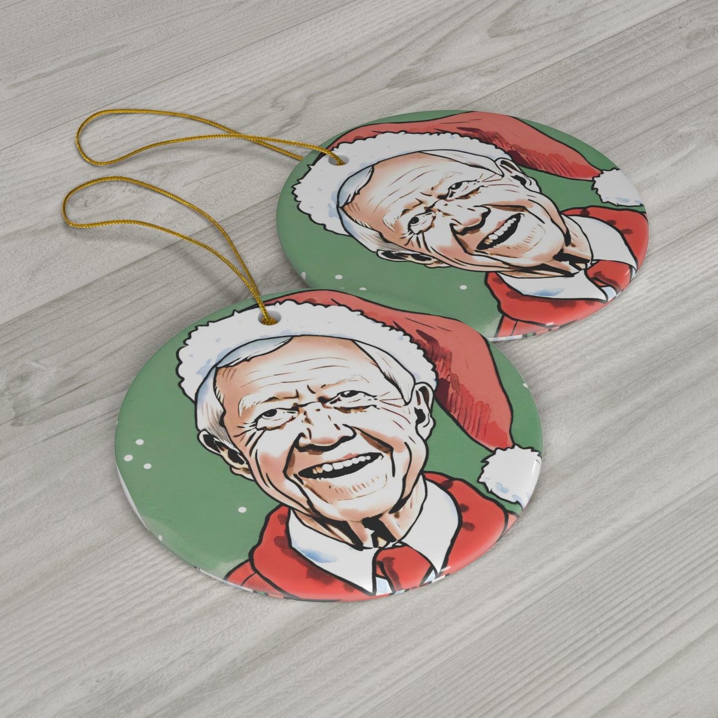 Jimmy Carter Christmas Ceramic Ornament