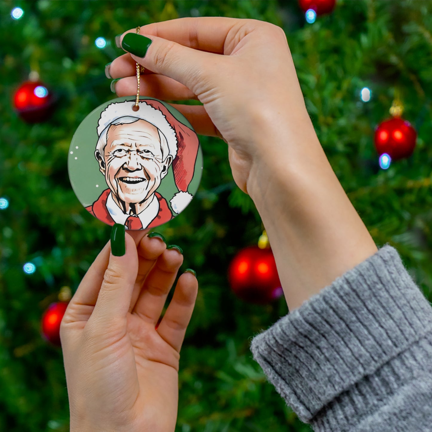 Jimmy Carter Christmas Ceramic Ornament