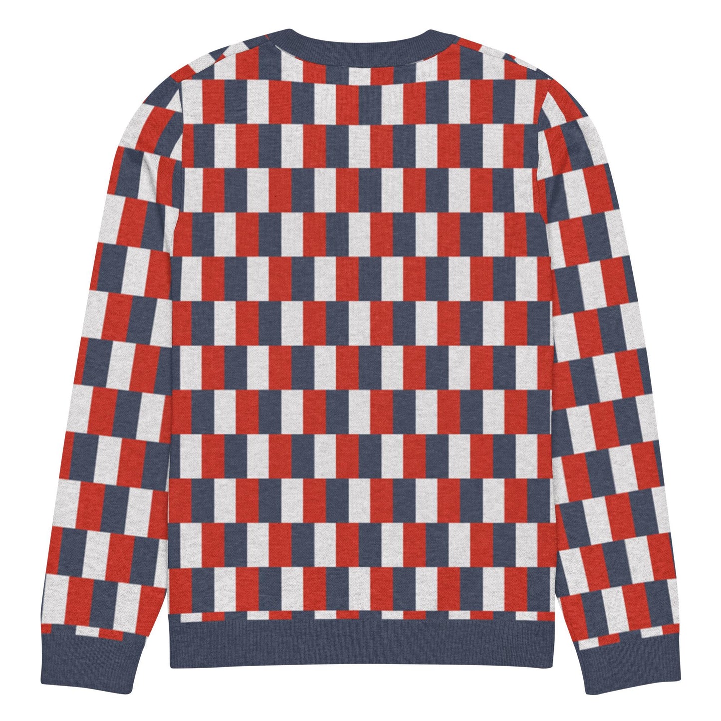 French Flag Knitted Crew Neck Sweater