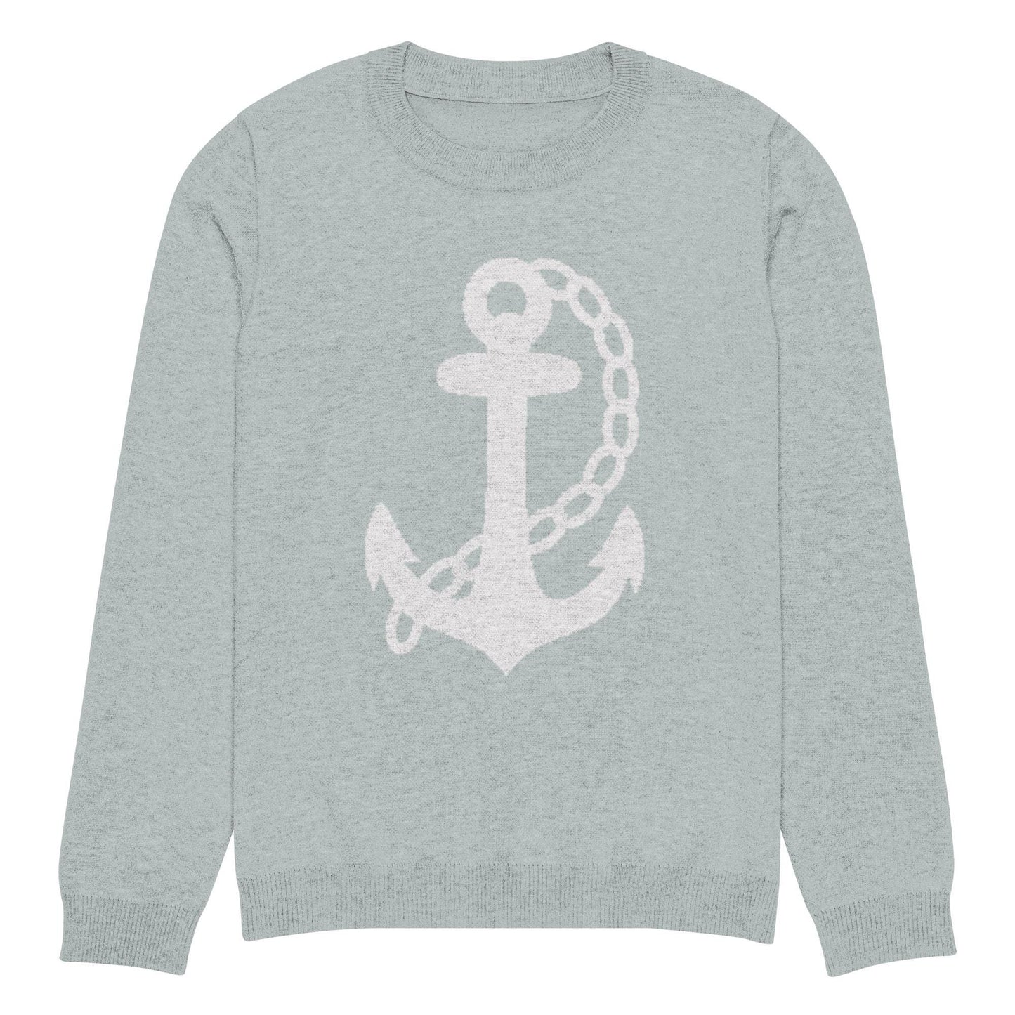 Anchor Powder Blue Knitted Crew Neck Sweater