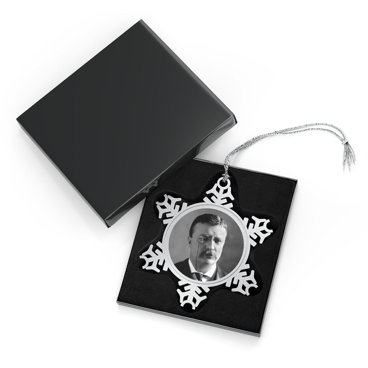 Theodore Roosevelt Pewter Snowflake Ornament