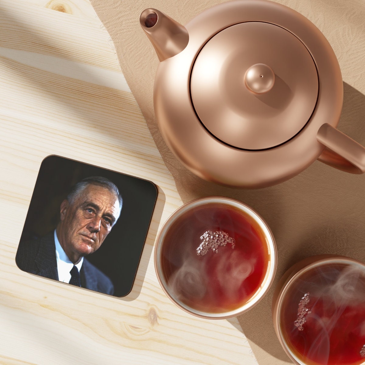 Franklin D. Roosevelt Hardboard Back Coaster