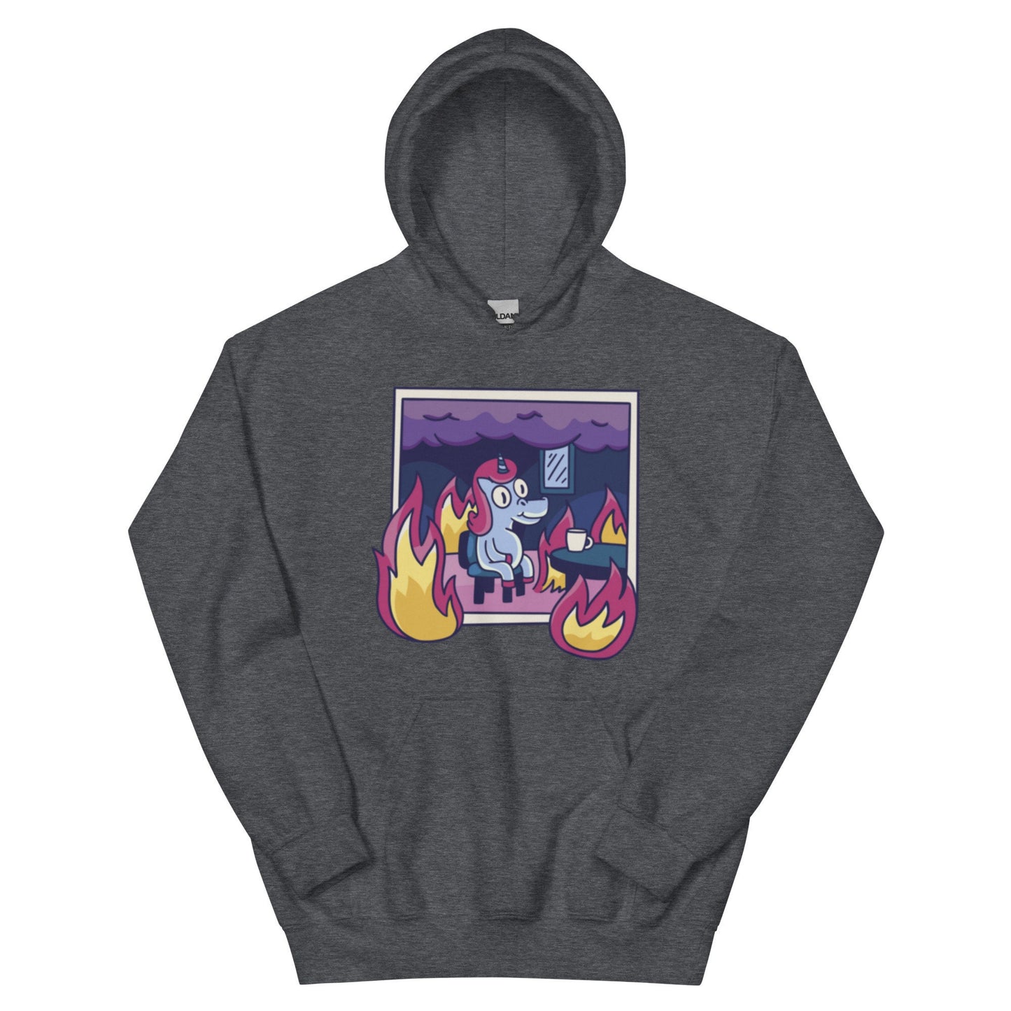 This is Fine- Unicorn In Flames Hoodie