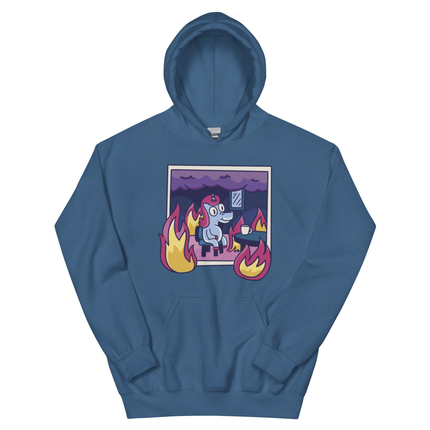 This is Fine- Unicorn In Flames Hoodie