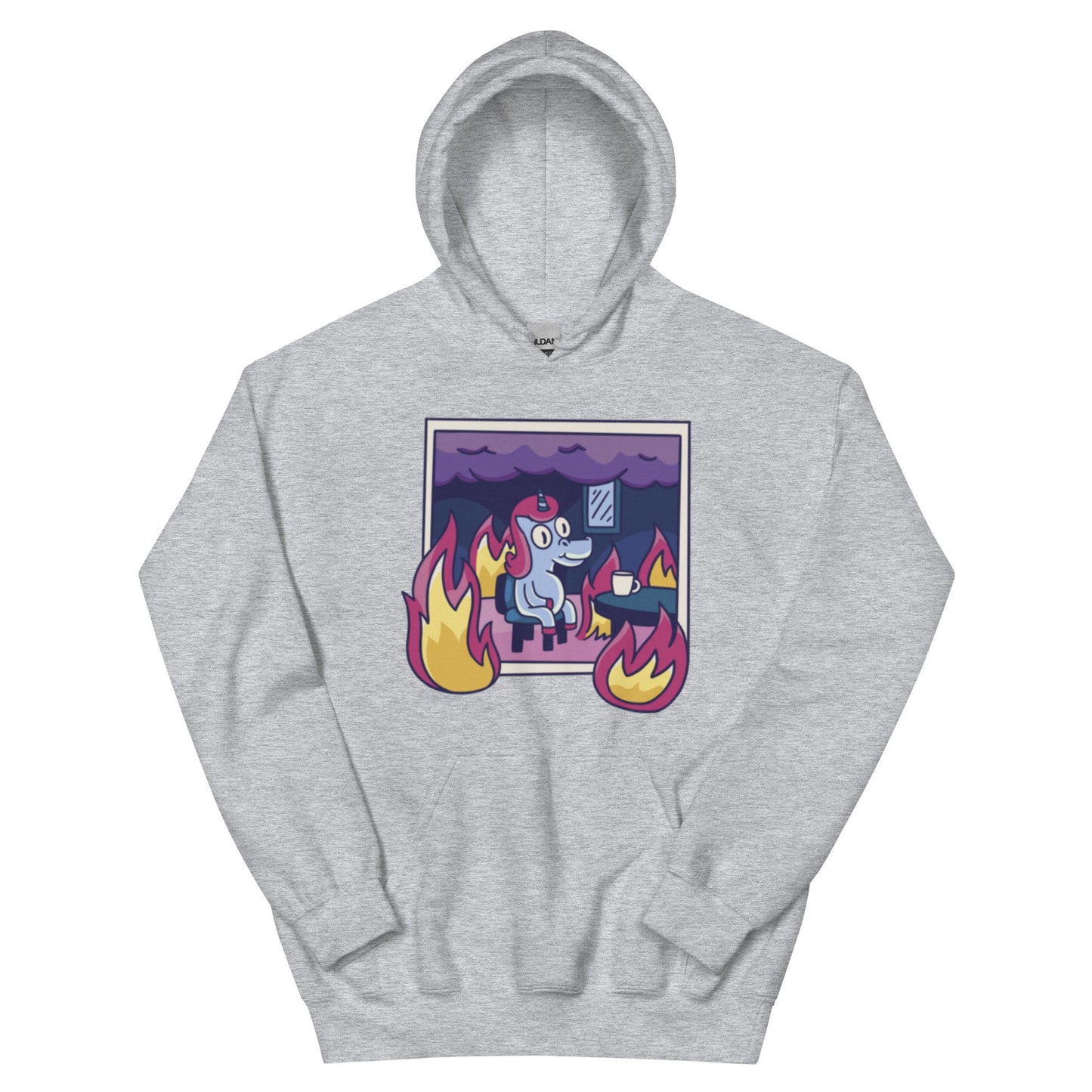 This is Fine- Unicorn In Flames Hoodie