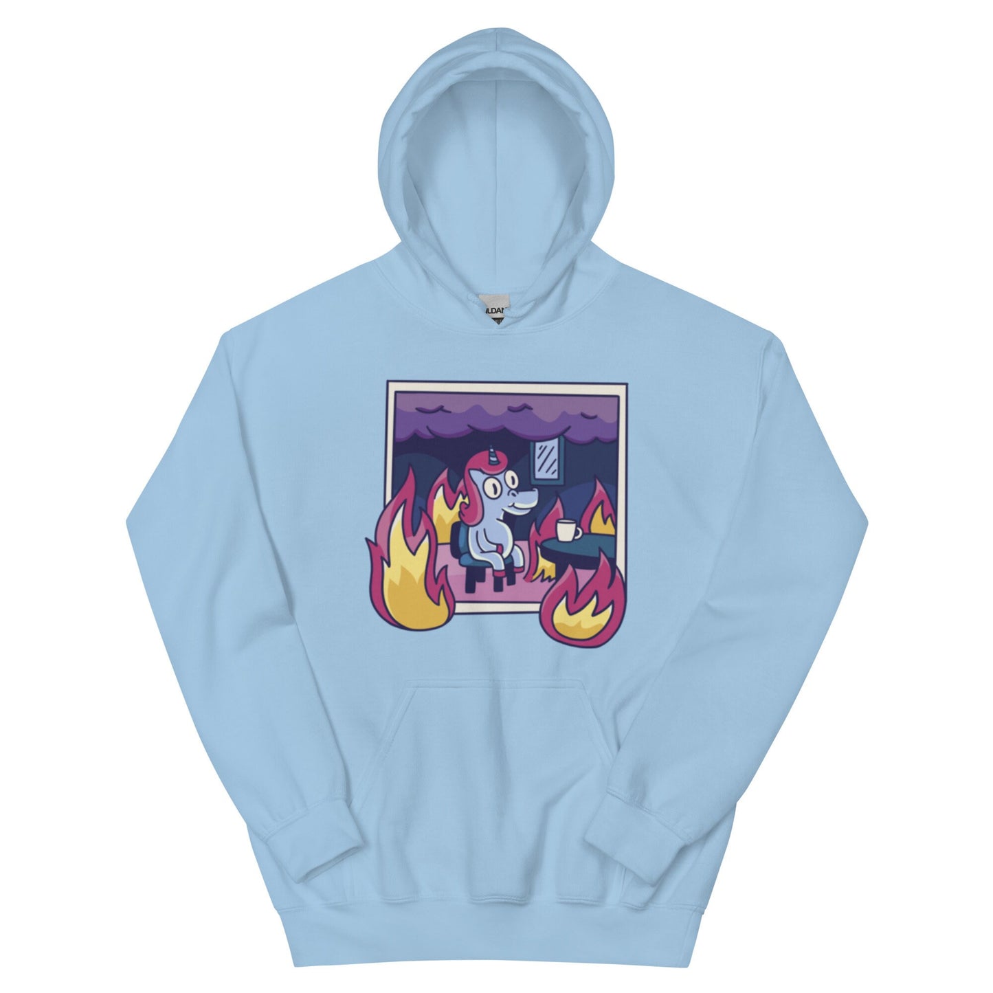 This is Fine- Unicorn In Flames Hoodie