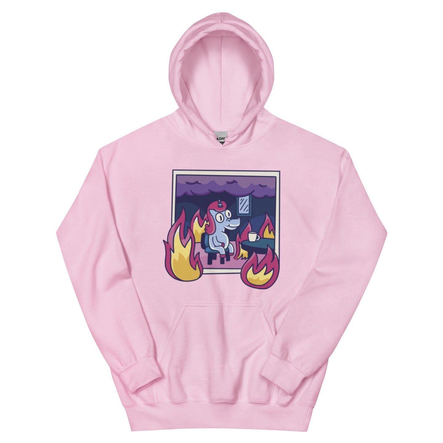 This is Fine- Unicorn In Flames Hoodie