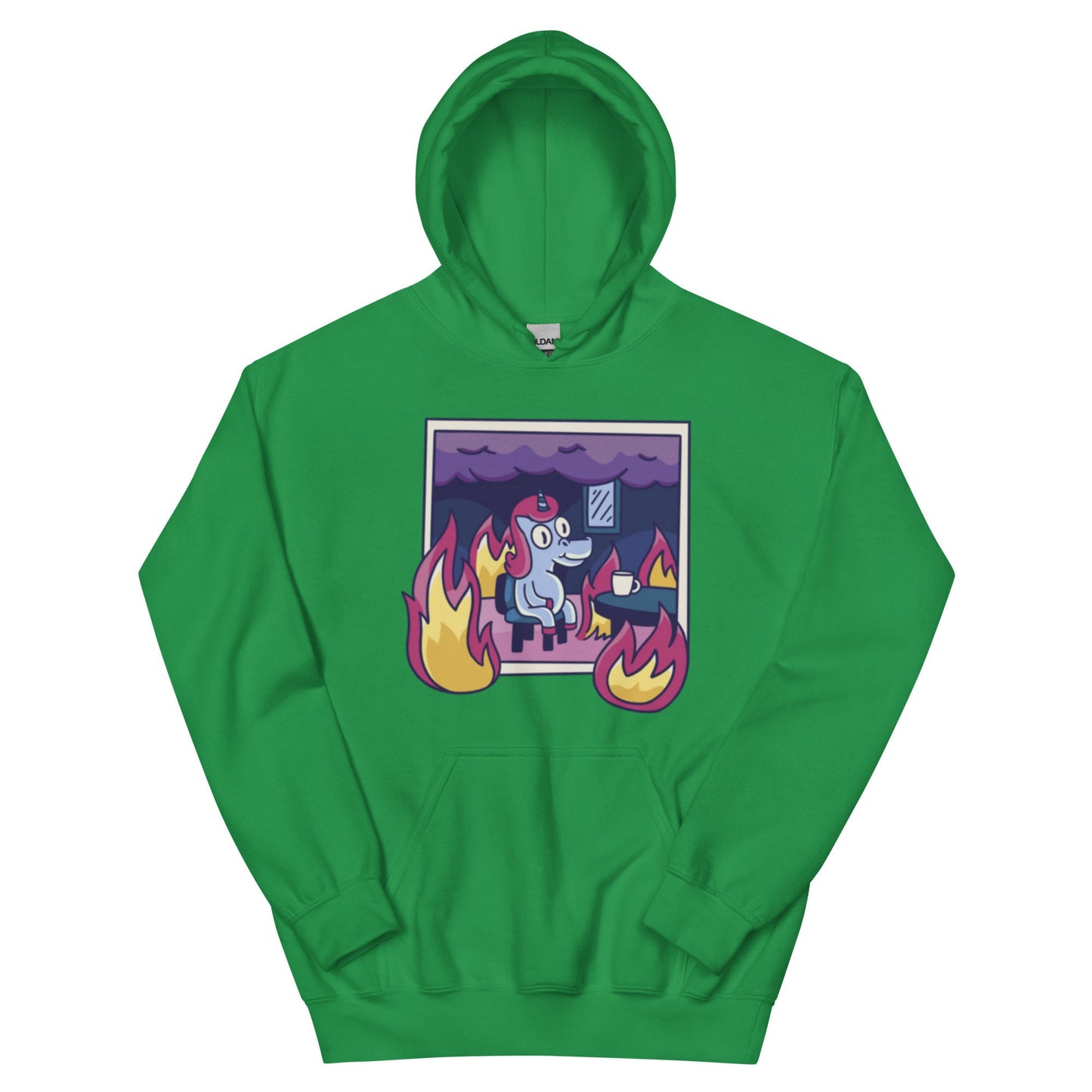 This is Fine- Unicorn In Flames Hoodie