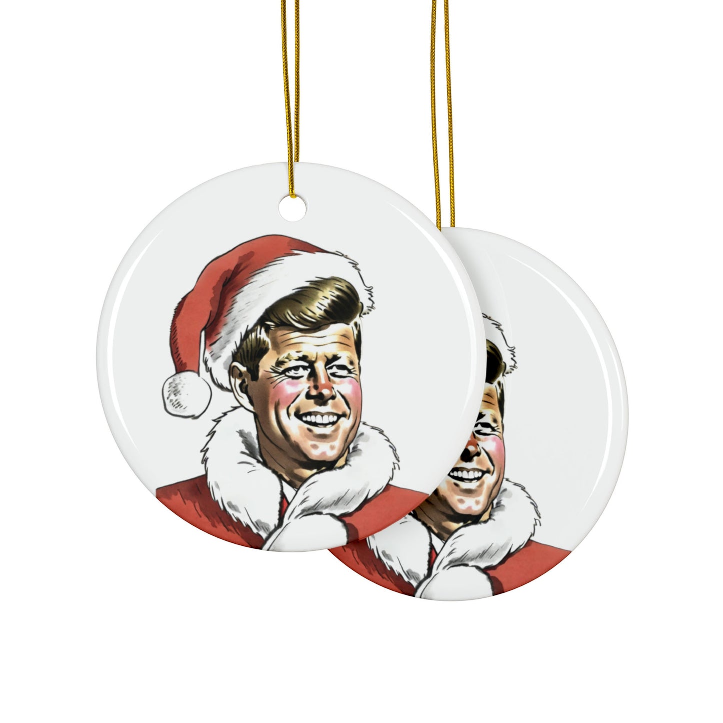 John F. Kennedy Christmas Ceramic Ornament