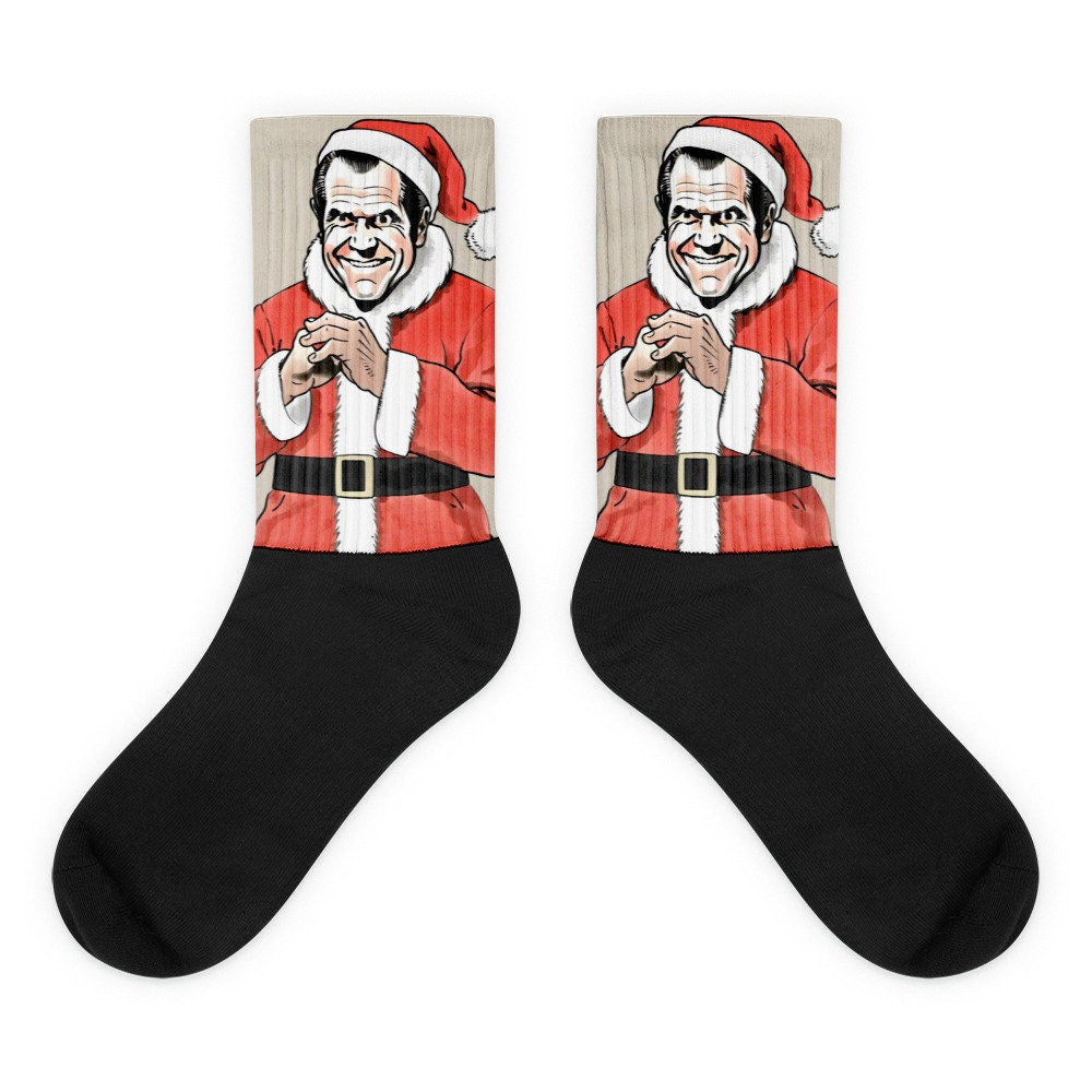 Richard Nixon Santa Socks