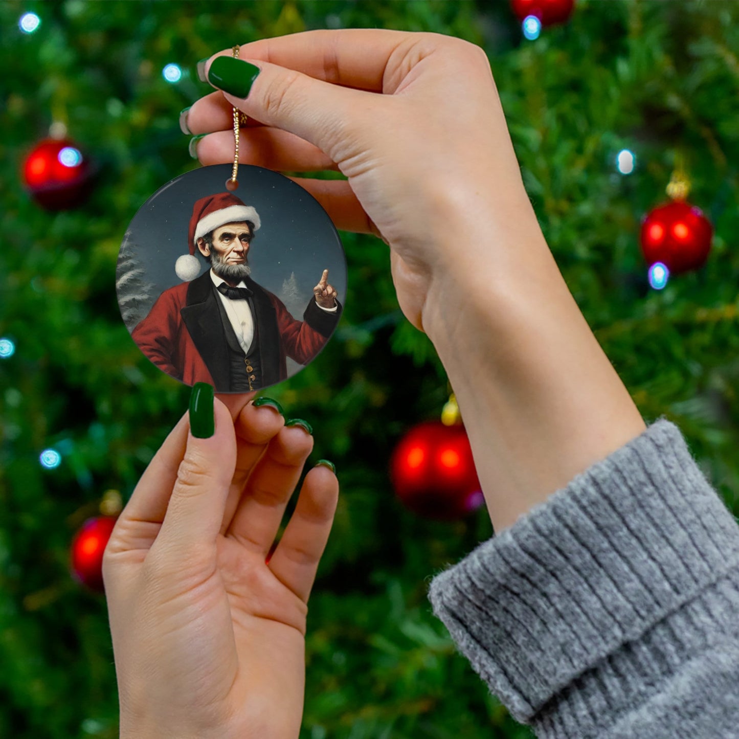 Abraham Lincoln Ceramic Ornament, 1-Pack