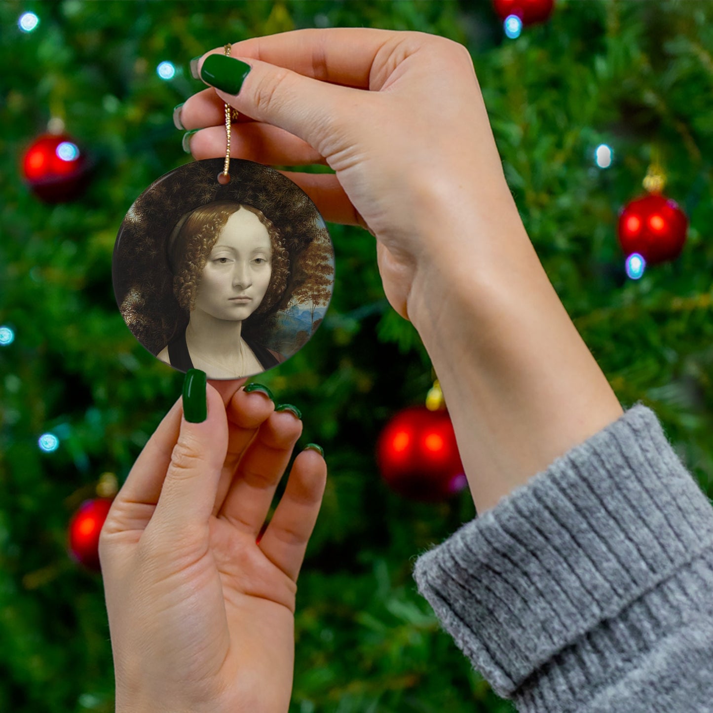 Ginevra de' Benci Ceramic Ornament