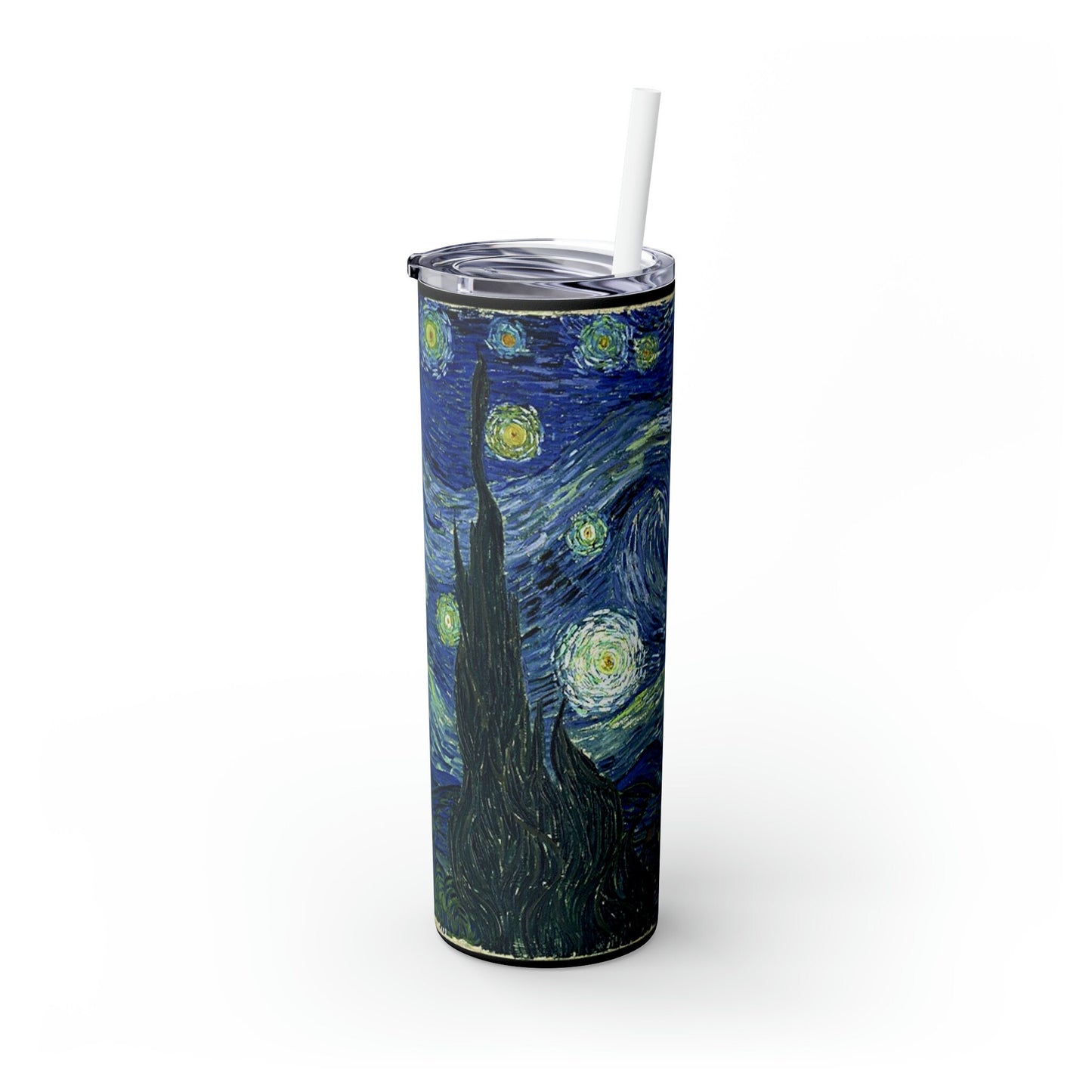 Starry Night Skinny Tumbler with Straw, 20oz