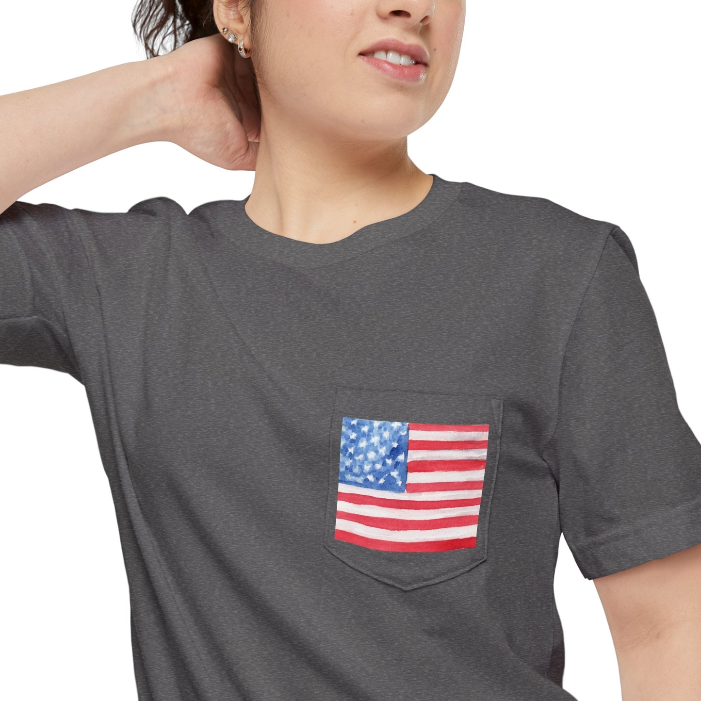 American Flag Pocket Tee
