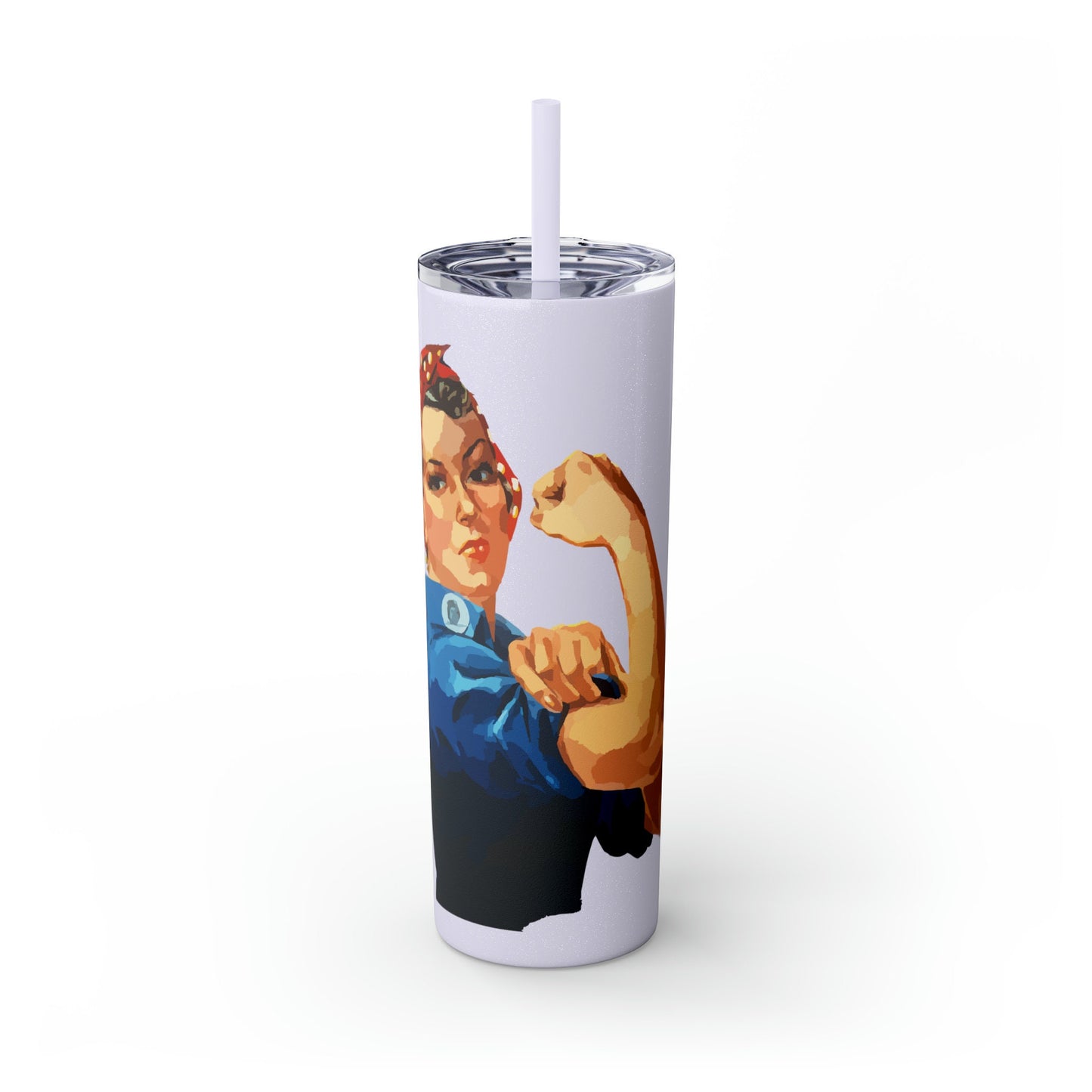 Rosie the Riveter Skinny Tumbler with Straw, 20oz