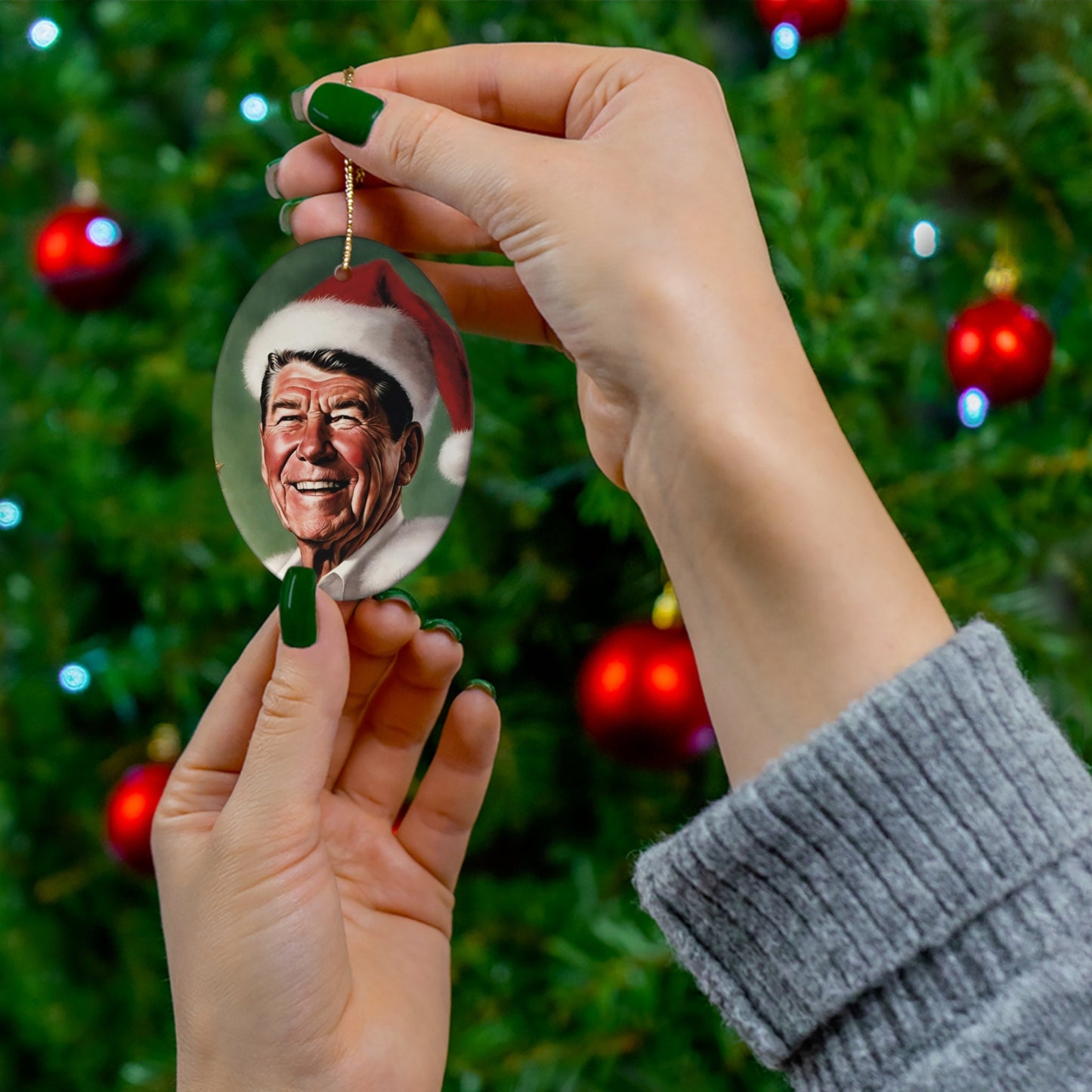 Ronald Reagan Ceramic Ornament