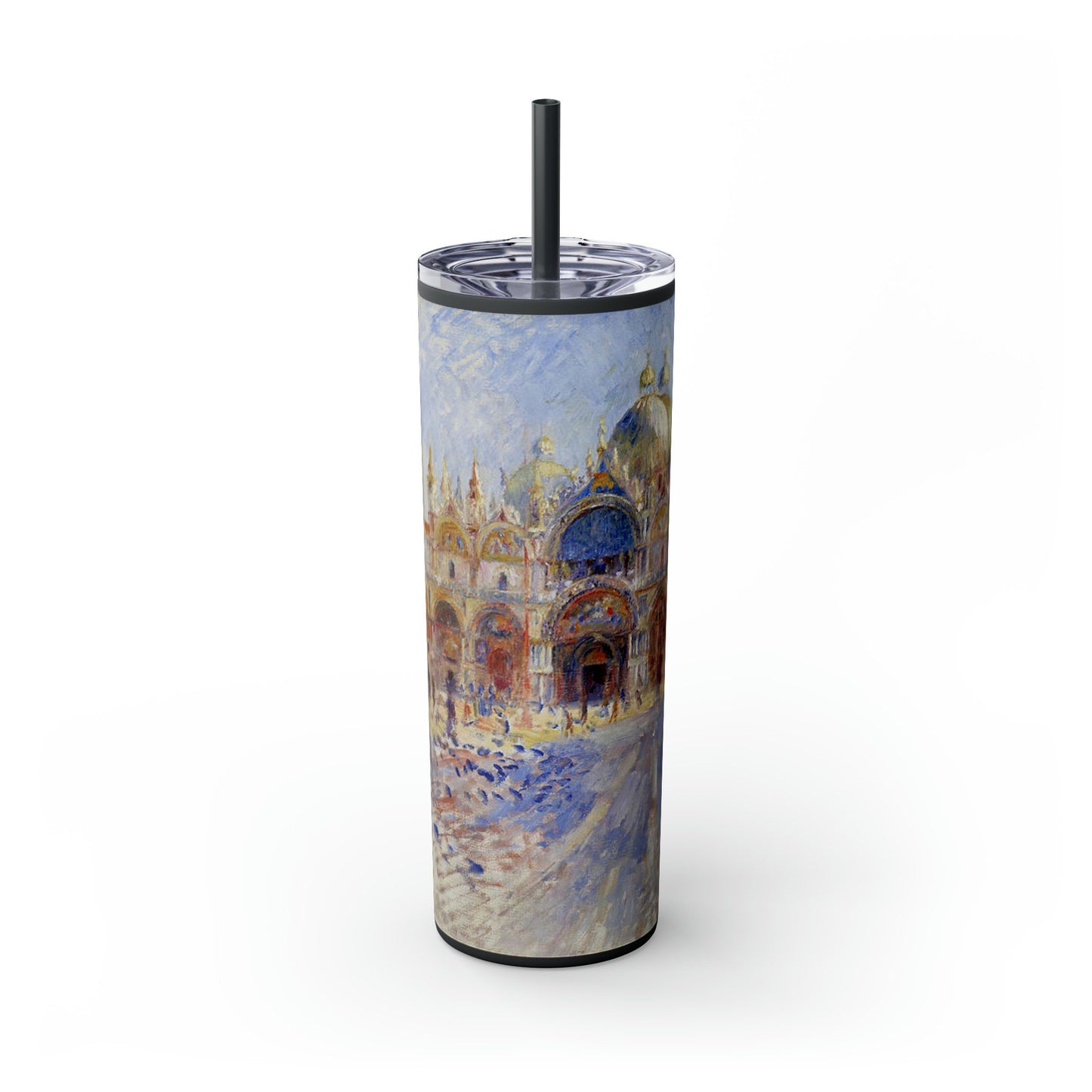 Venice Impressionist Art Skinny Tumbler with Straw, 20oz