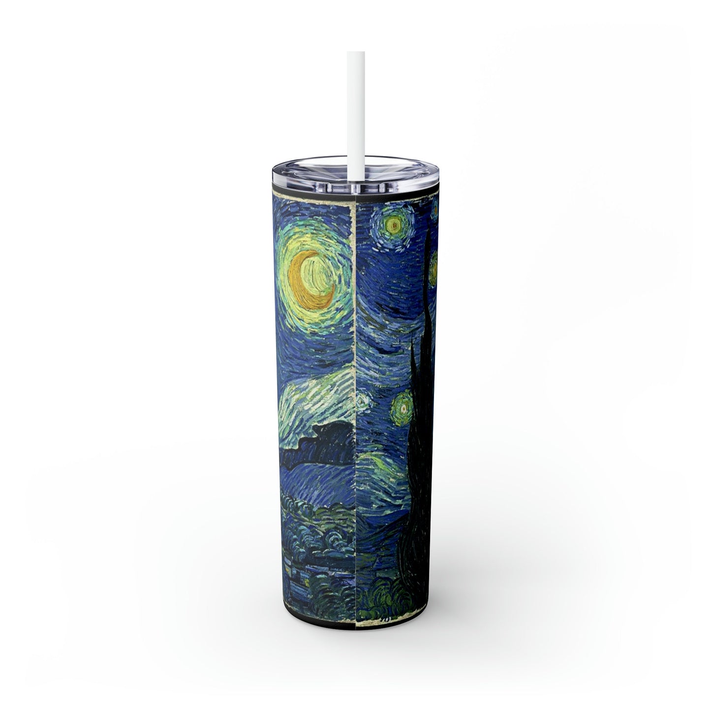 Starry Night Skinny Tumbler with Straw, 20oz