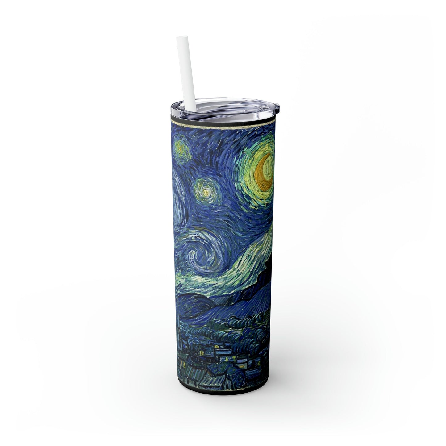 Starry Night Skinny Tumbler with Straw, 20oz