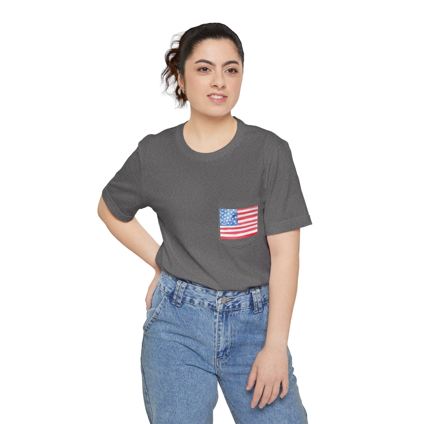American Flag Pocket Tee