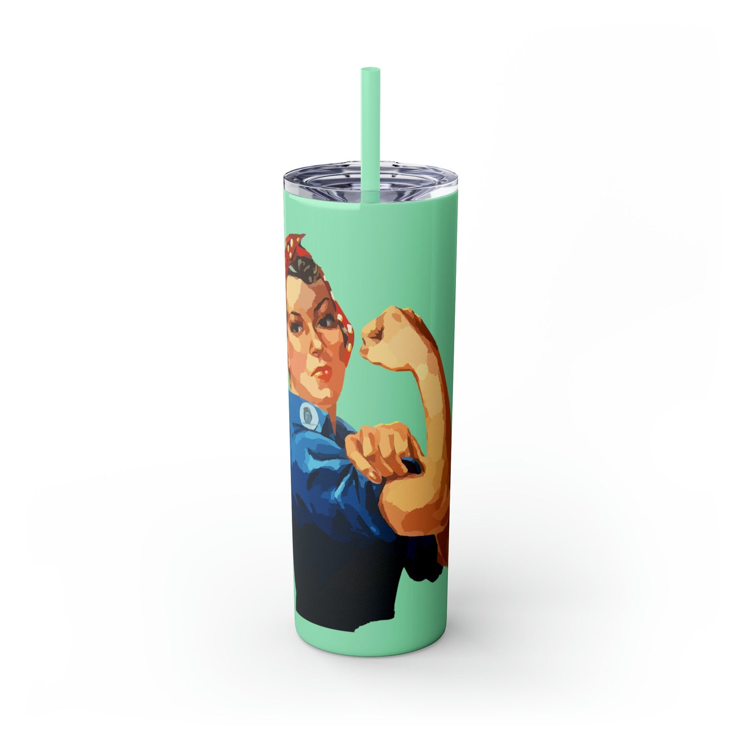 Rosie the Riveter Skinny Tumbler with Straw, 20oz