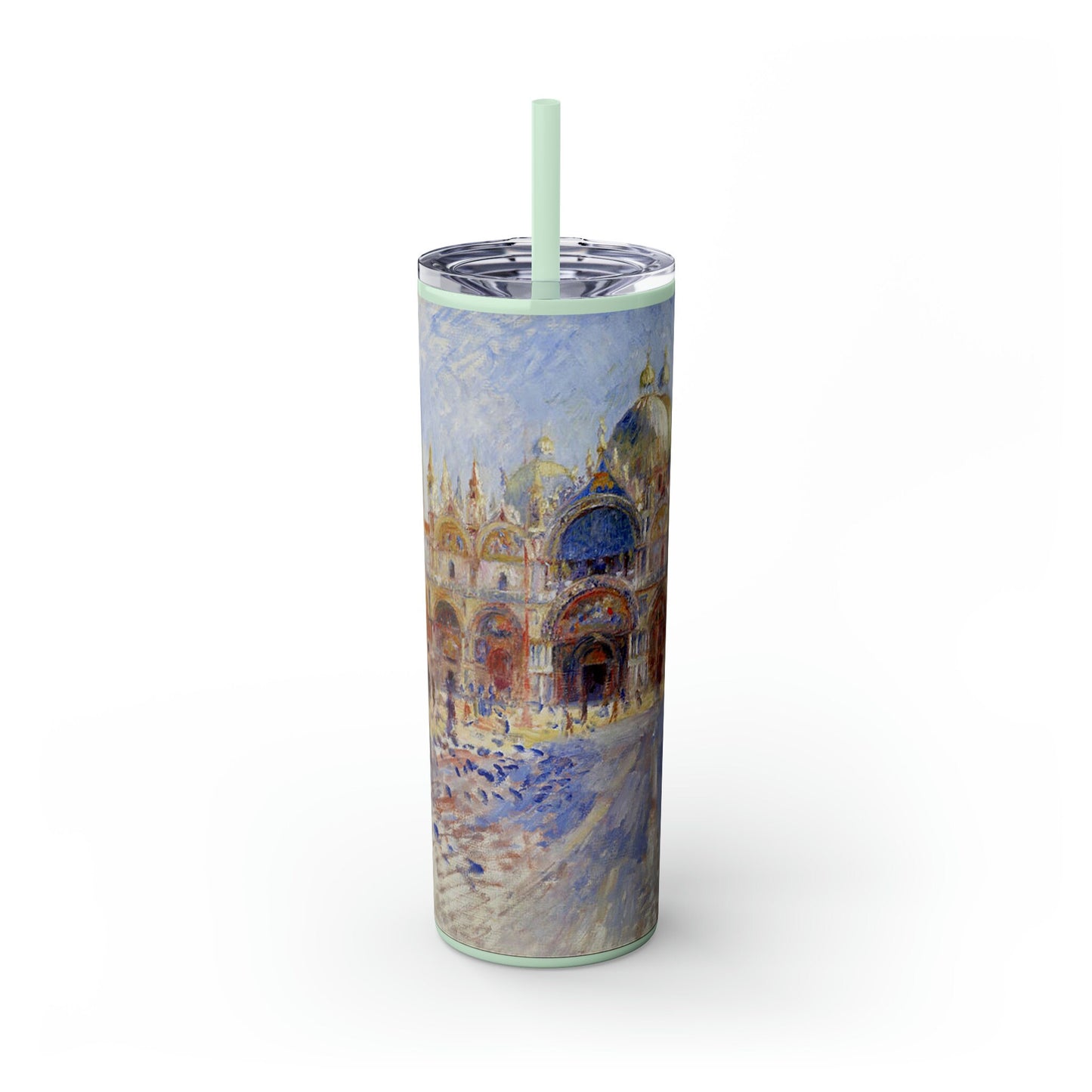 Venice Impressionist Art Skinny Tumbler with Straw, 20oz