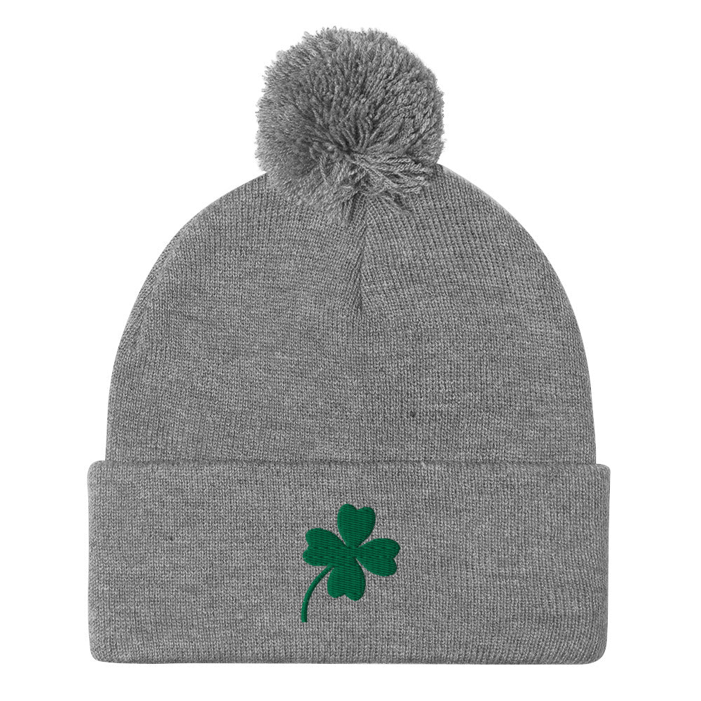 Four-leaf clover Pom-Pom Beanie