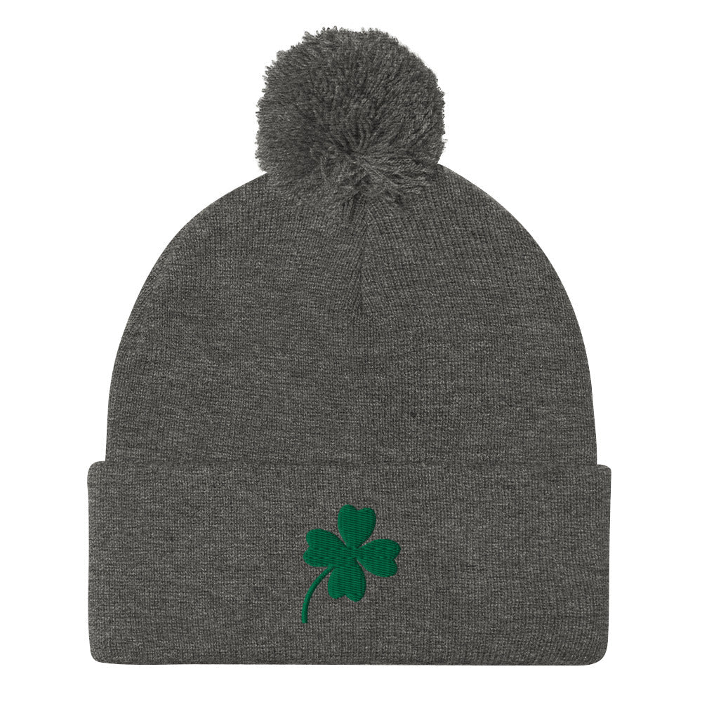Four-leaf clover Pom-Pom Beanie