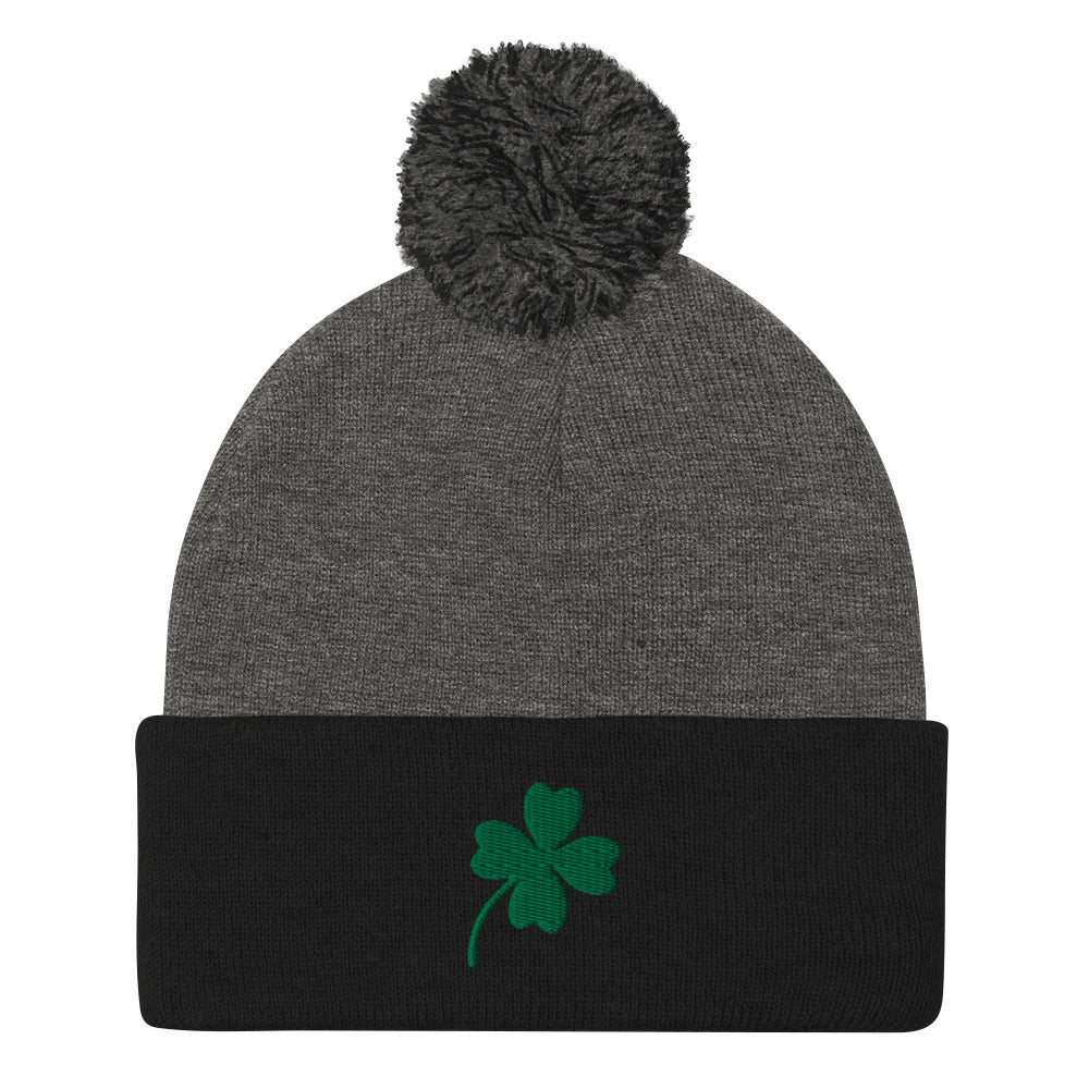 Four-leaf clover Pom-Pom Beanie