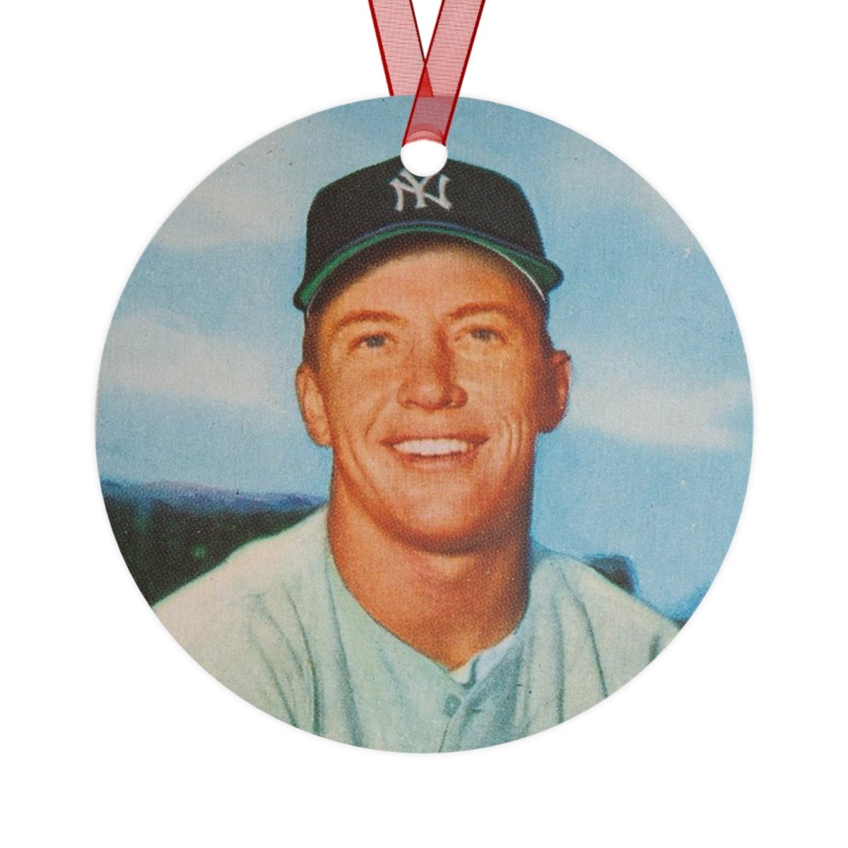 Mickey Mantle Metal Ornaments - One Small Step History