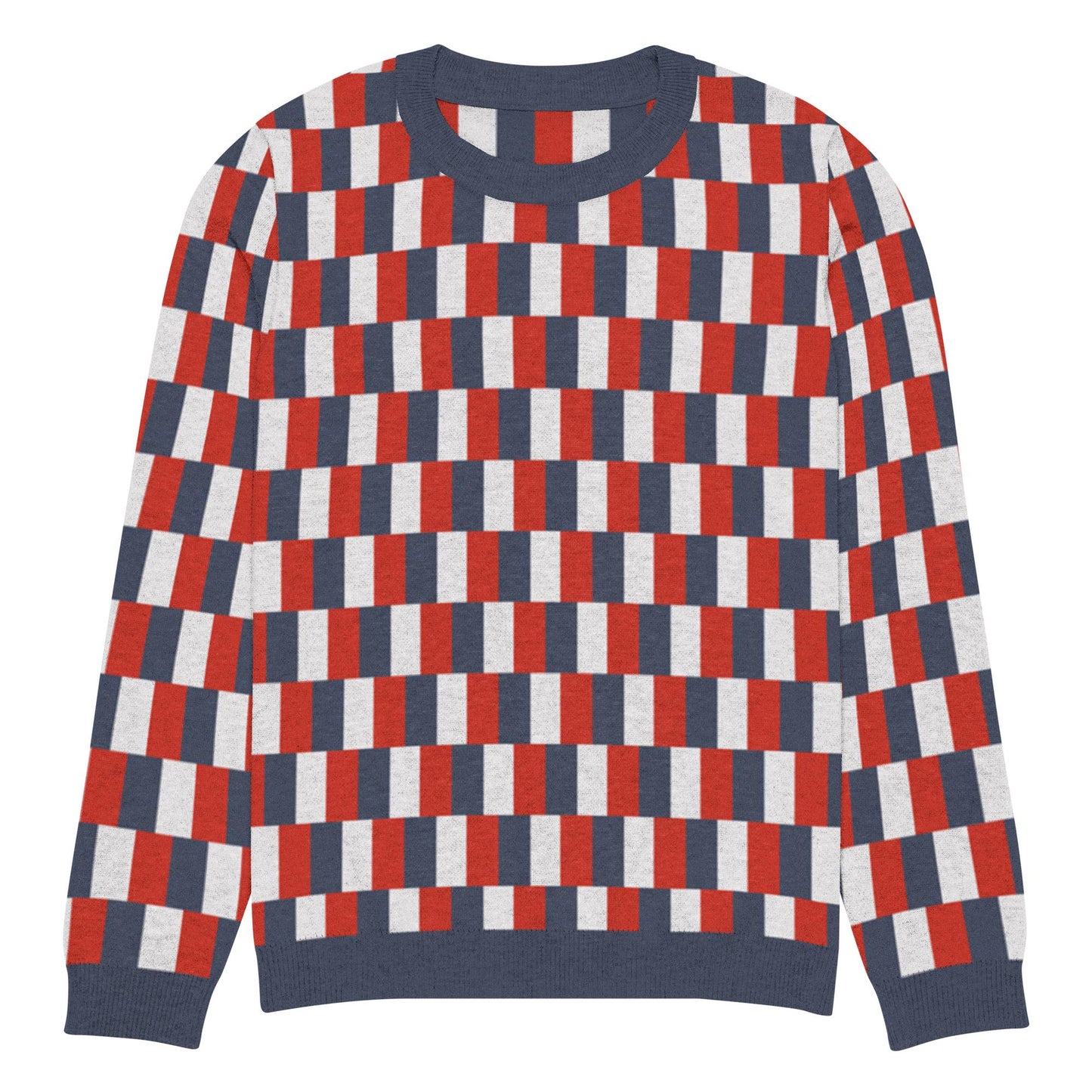 French Flag Knitted Crew Neck Sweater