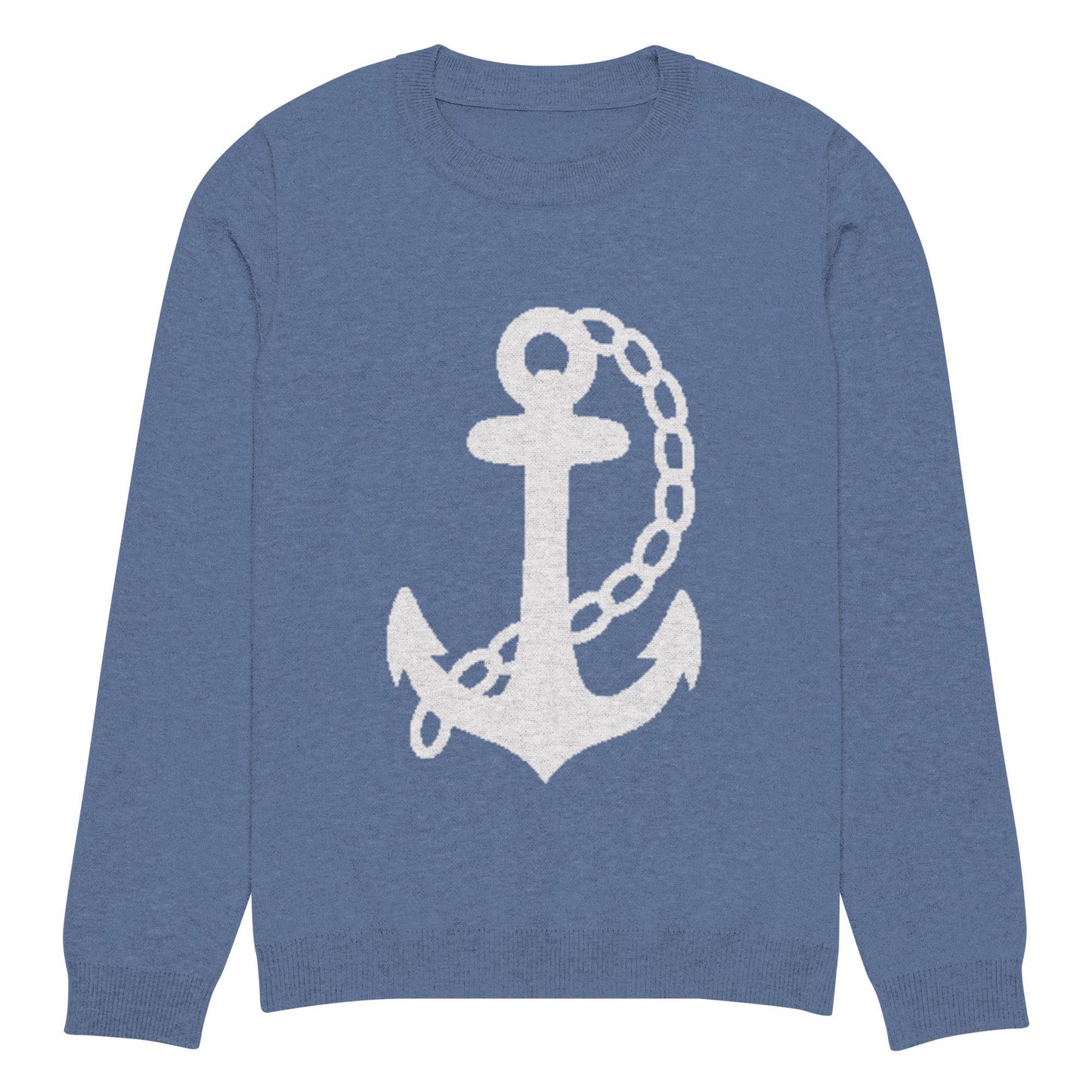 Anchor Denim Blue Knitted Crew Neck Sweater