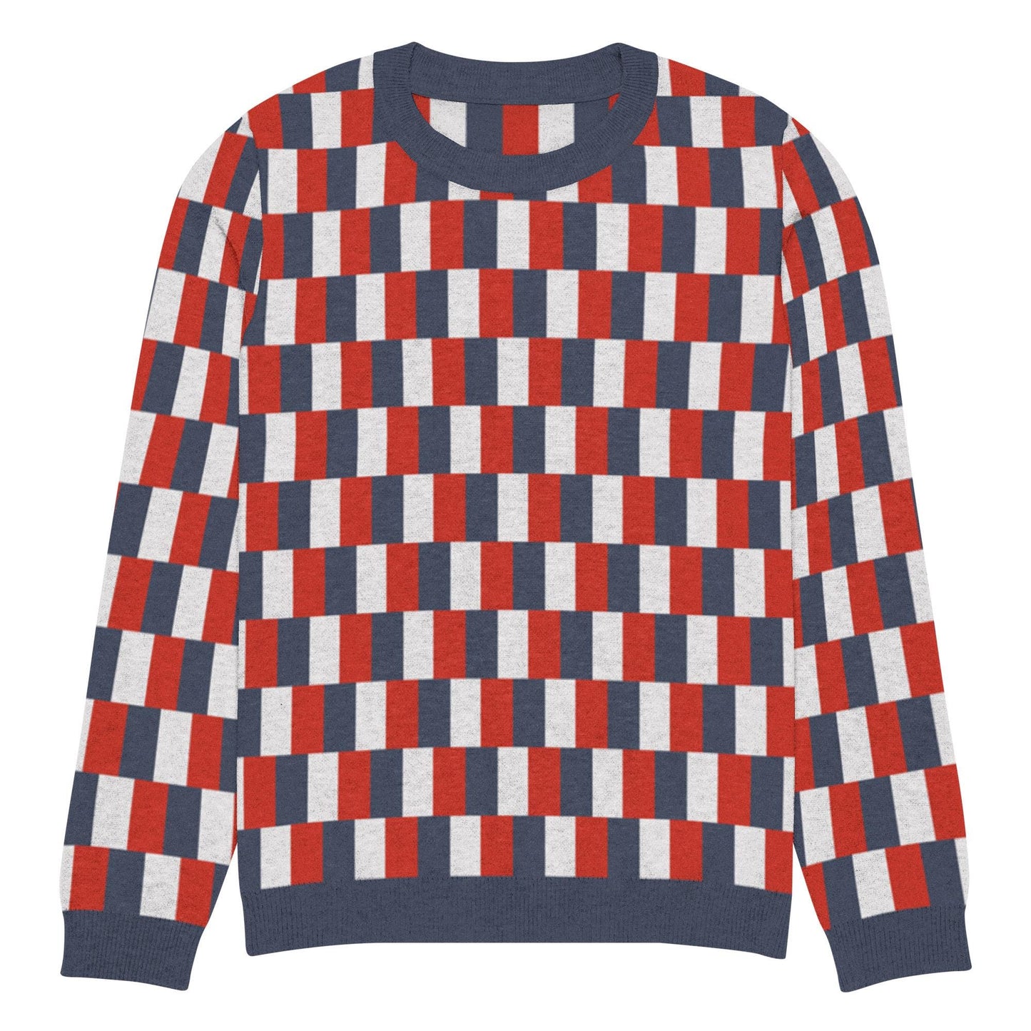French Flag Knitted Crew Neck Sweater