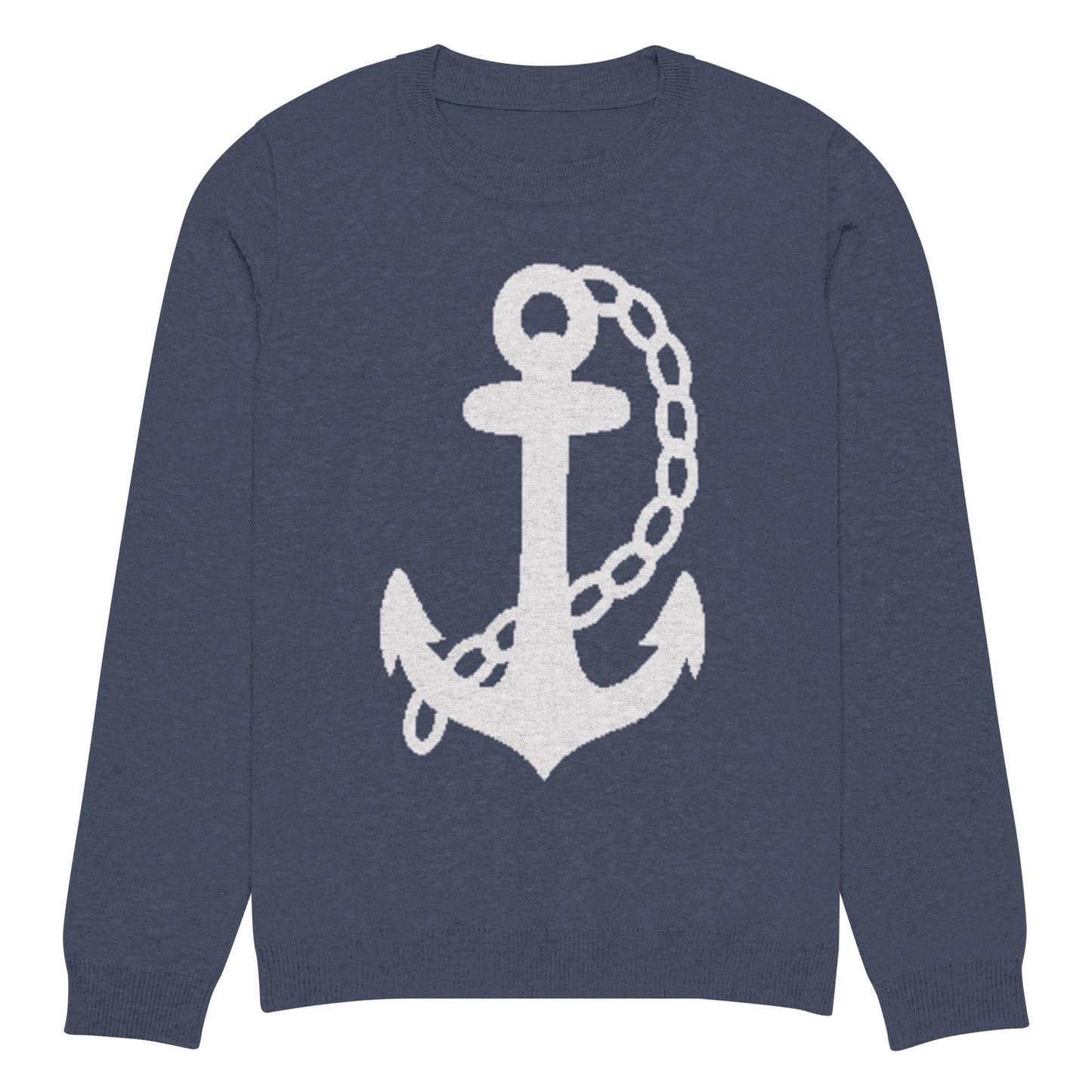 Anchor Navy Blue Knitted Crew Neck Sweater