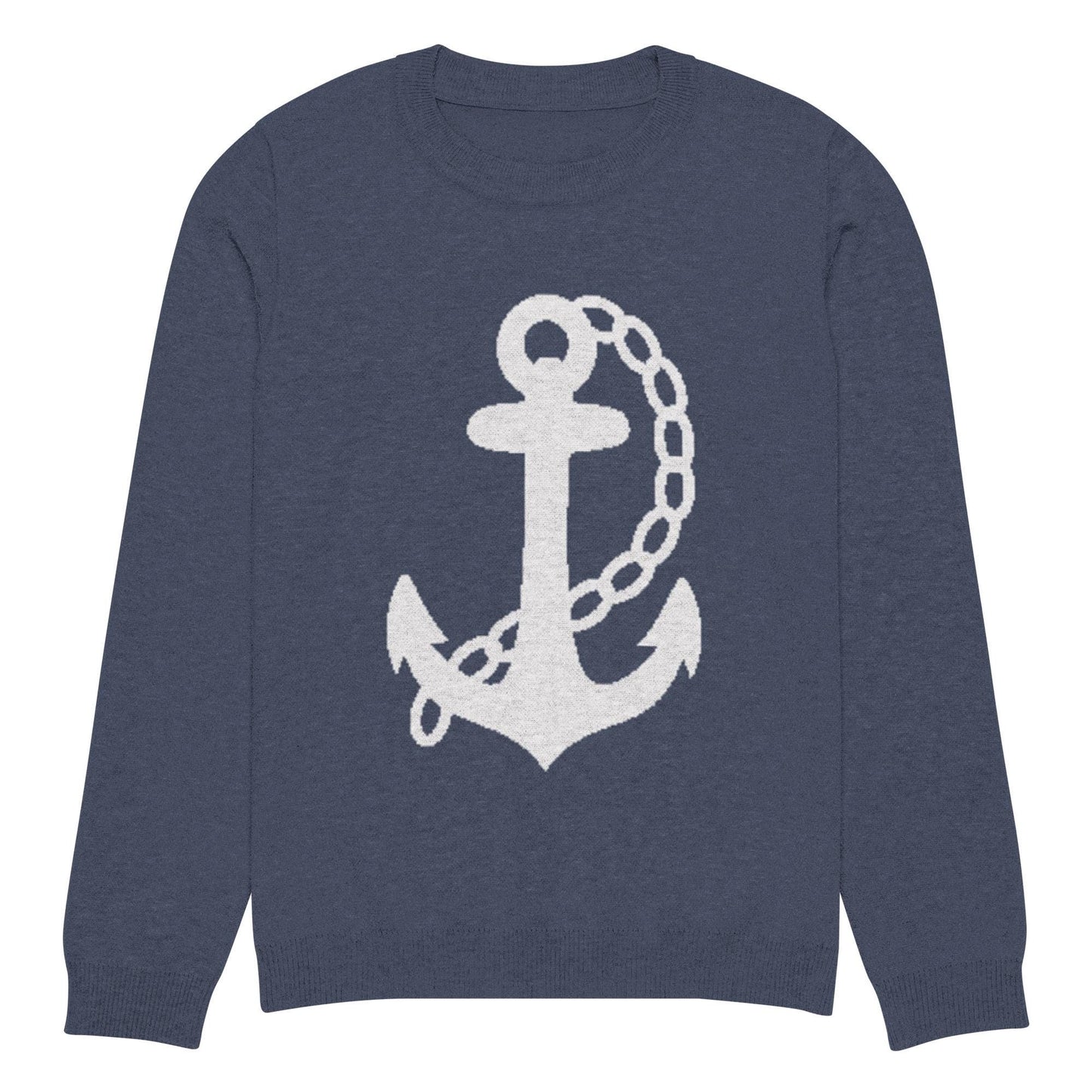 Anchor Navy Blue Knitted Crew Neck Sweater