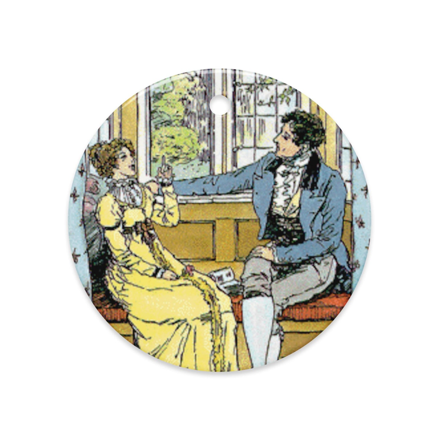 Elizabeth and Mr. Darcy- Pride and Prejudice ceramic ornament
