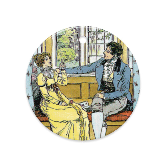 Elizabeth and Mr. Darcy- Pride and Prejudice ceramic ornament