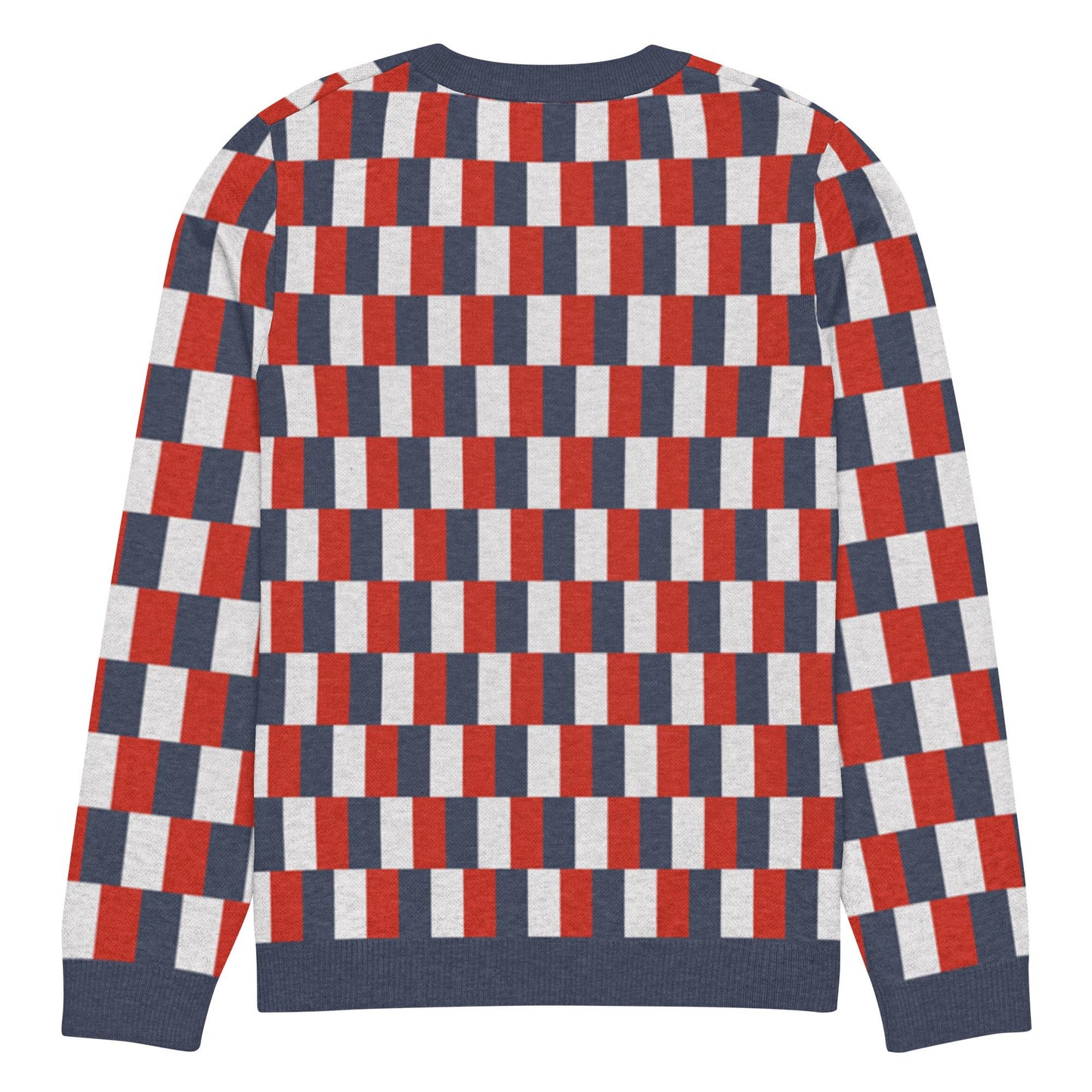 French Flag Knitted Crew Neck Sweater
