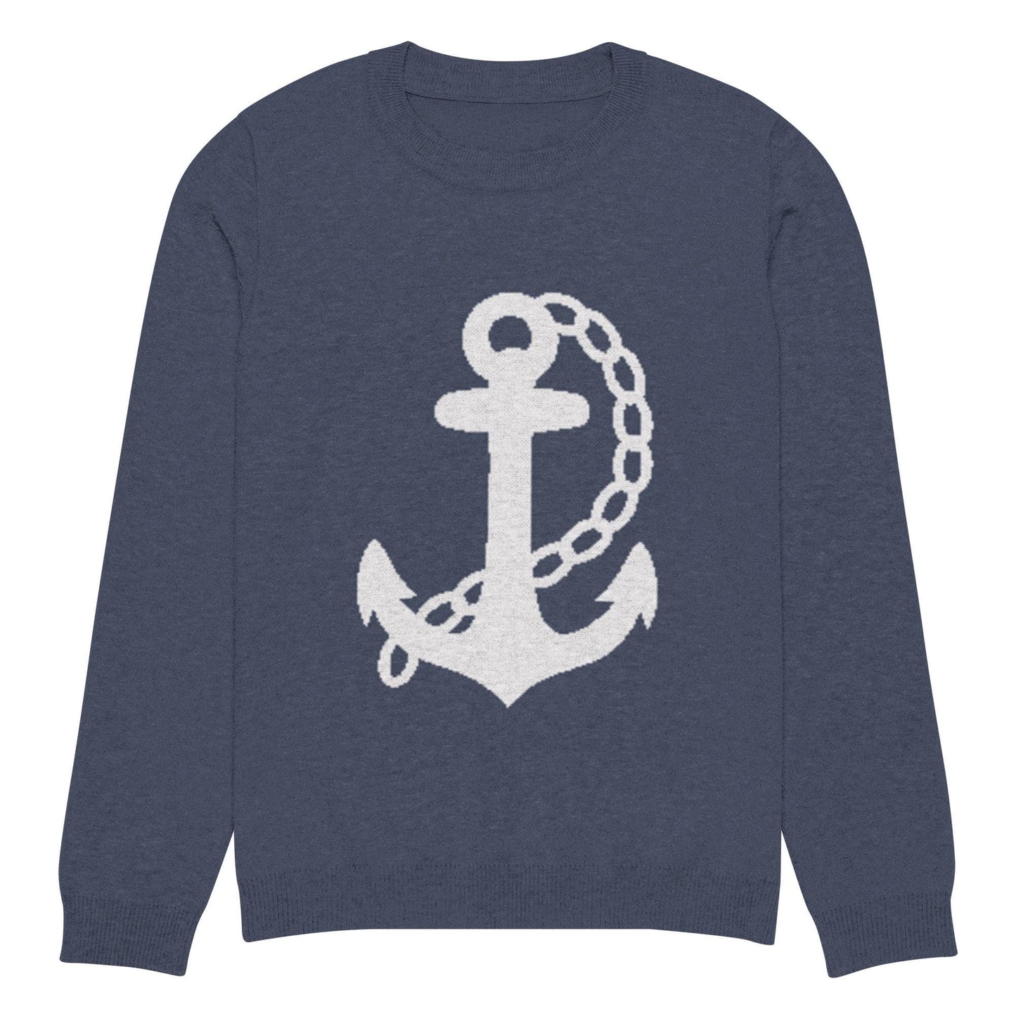 Anchor Navy Blue Knitted Crew Neck Sweater