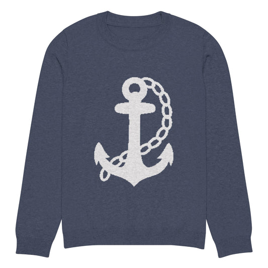 Anchor Navy Blue Knitted Crew Neck Sweater