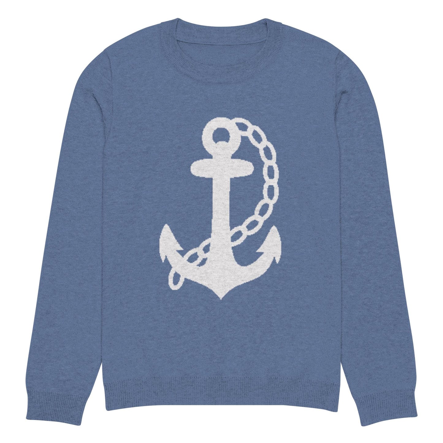 Anchor Denim Blue Knitted Crew Neck Sweater