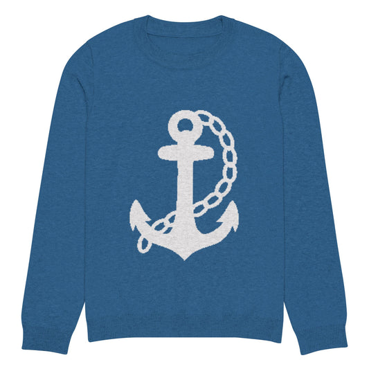 Anchor Yale Blue Knitted Crew Neck Sweater