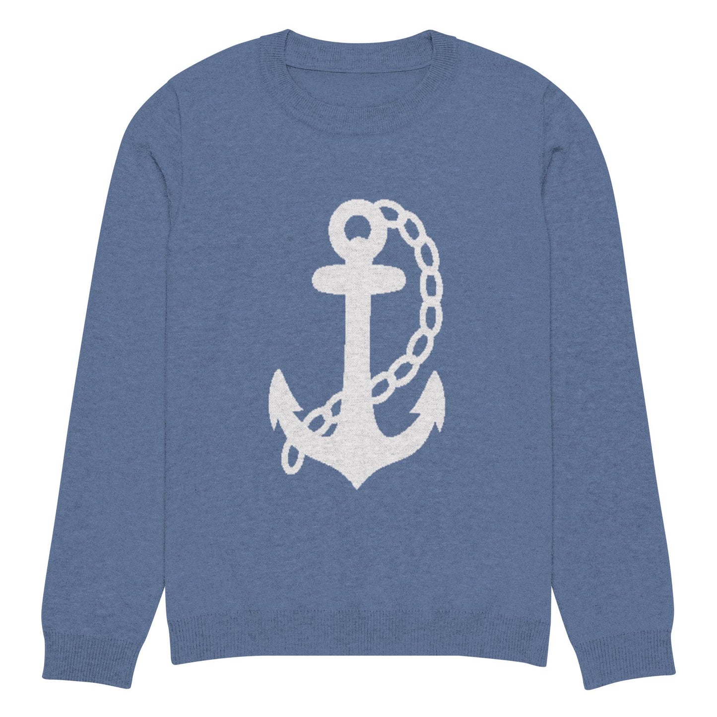 Anchor Denim Blue Knitted Crew Neck Sweater