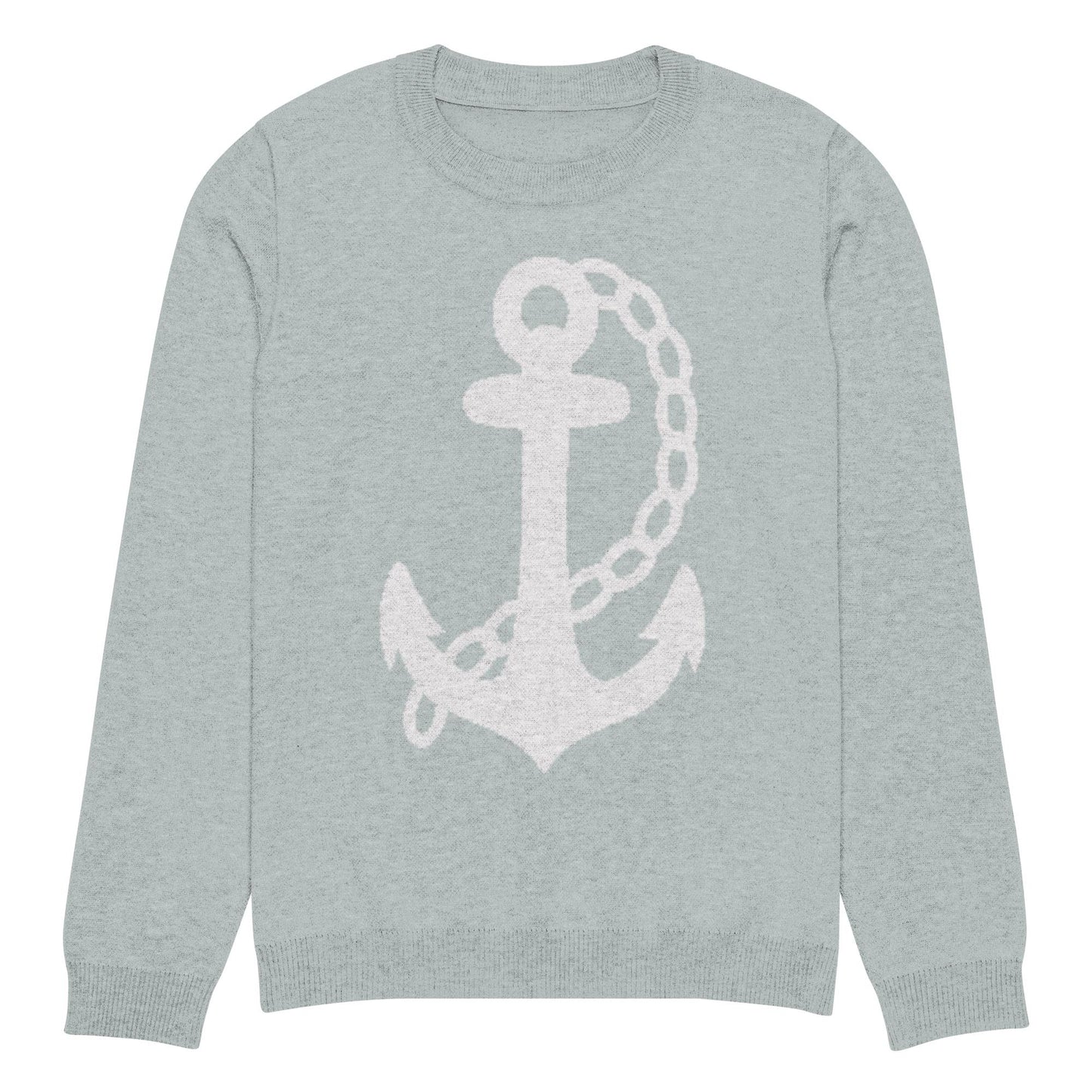 Anchor Powder Blue Knitted Crew Neck Sweater