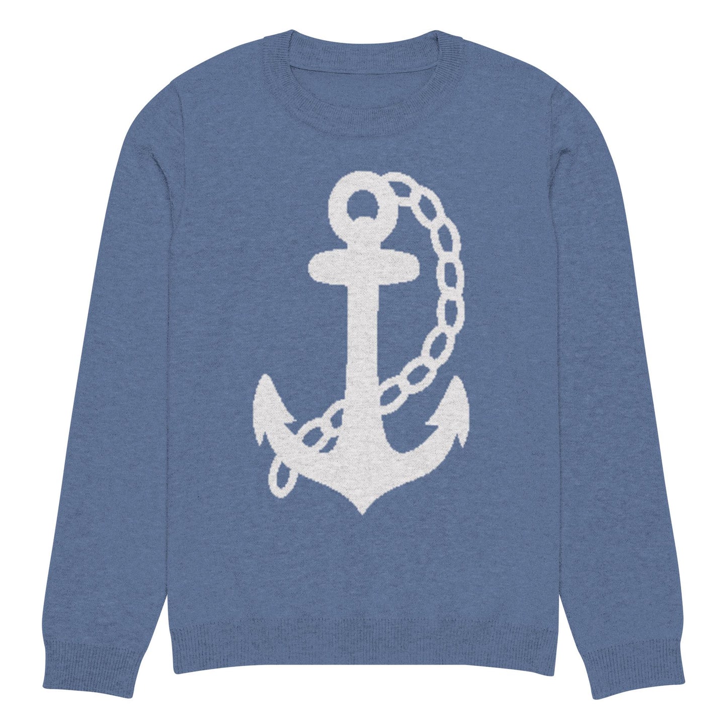 Anchor Denim Blue Knitted Crew Neck Sweater