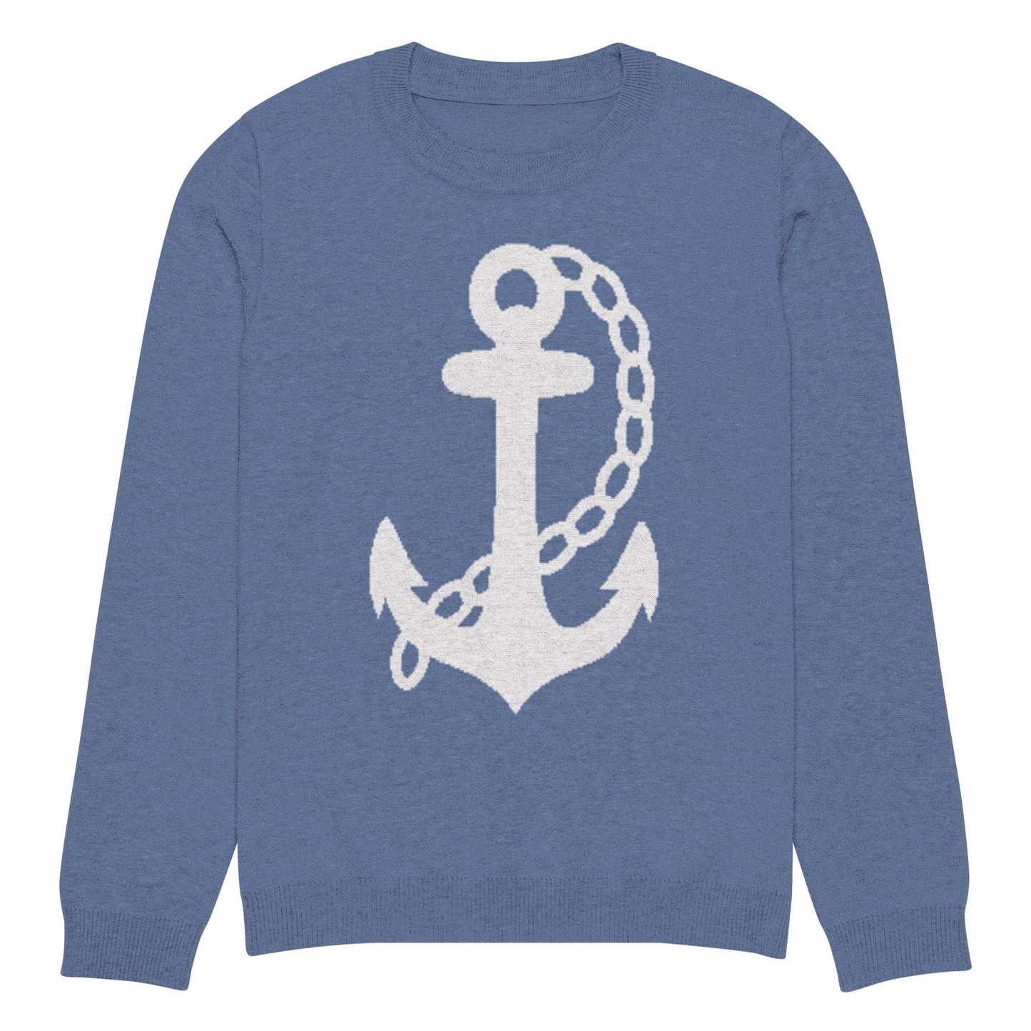 Anchor Denim Blue Knitted Crew Neck Sweater