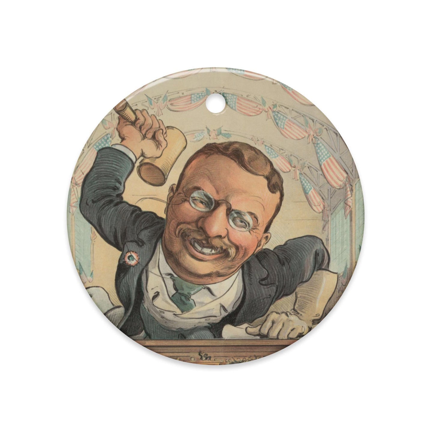 Trust Busting Theodore Roosevelt ceramic ornament
