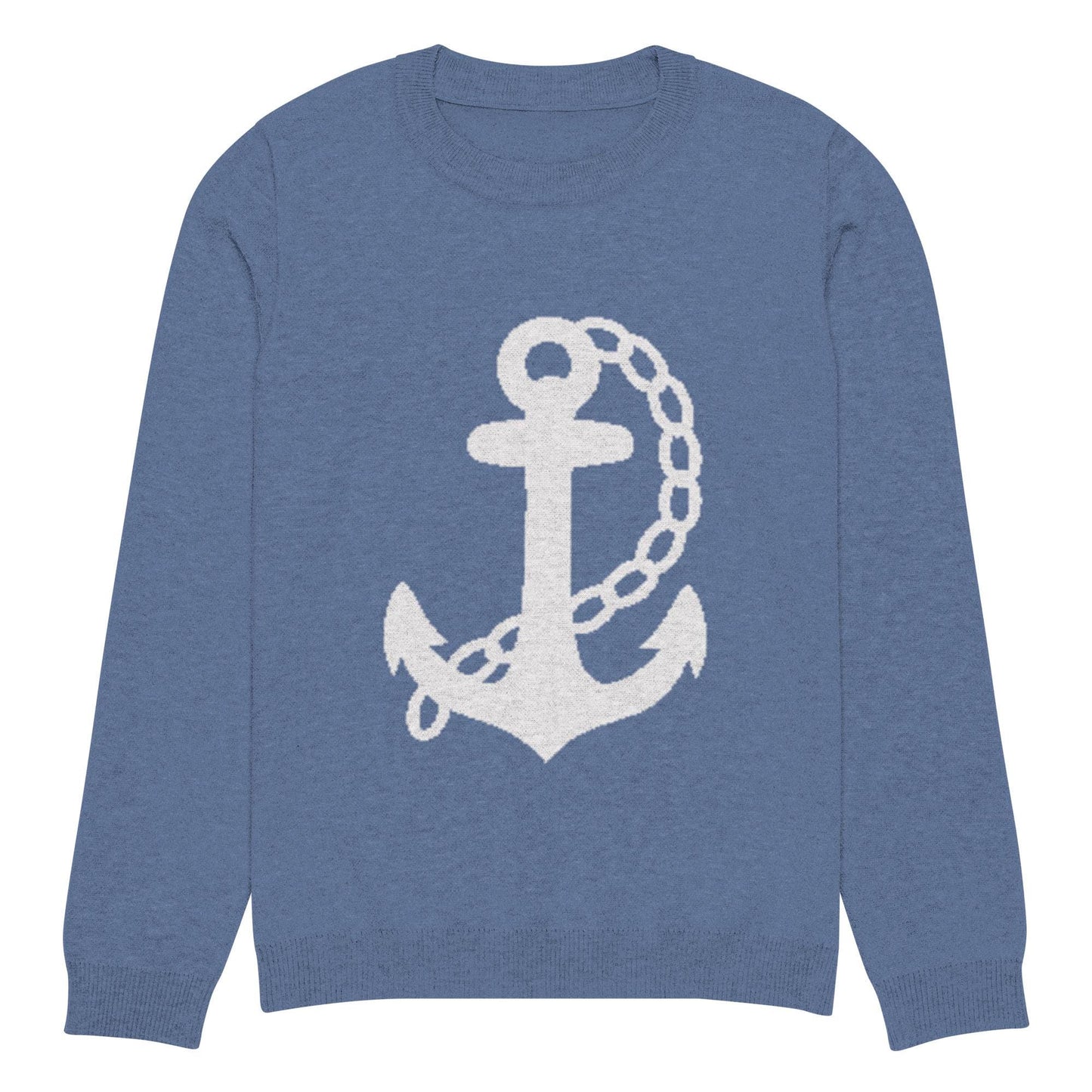 Anchor Denim Blue Knitted Crew Neck Sweater
