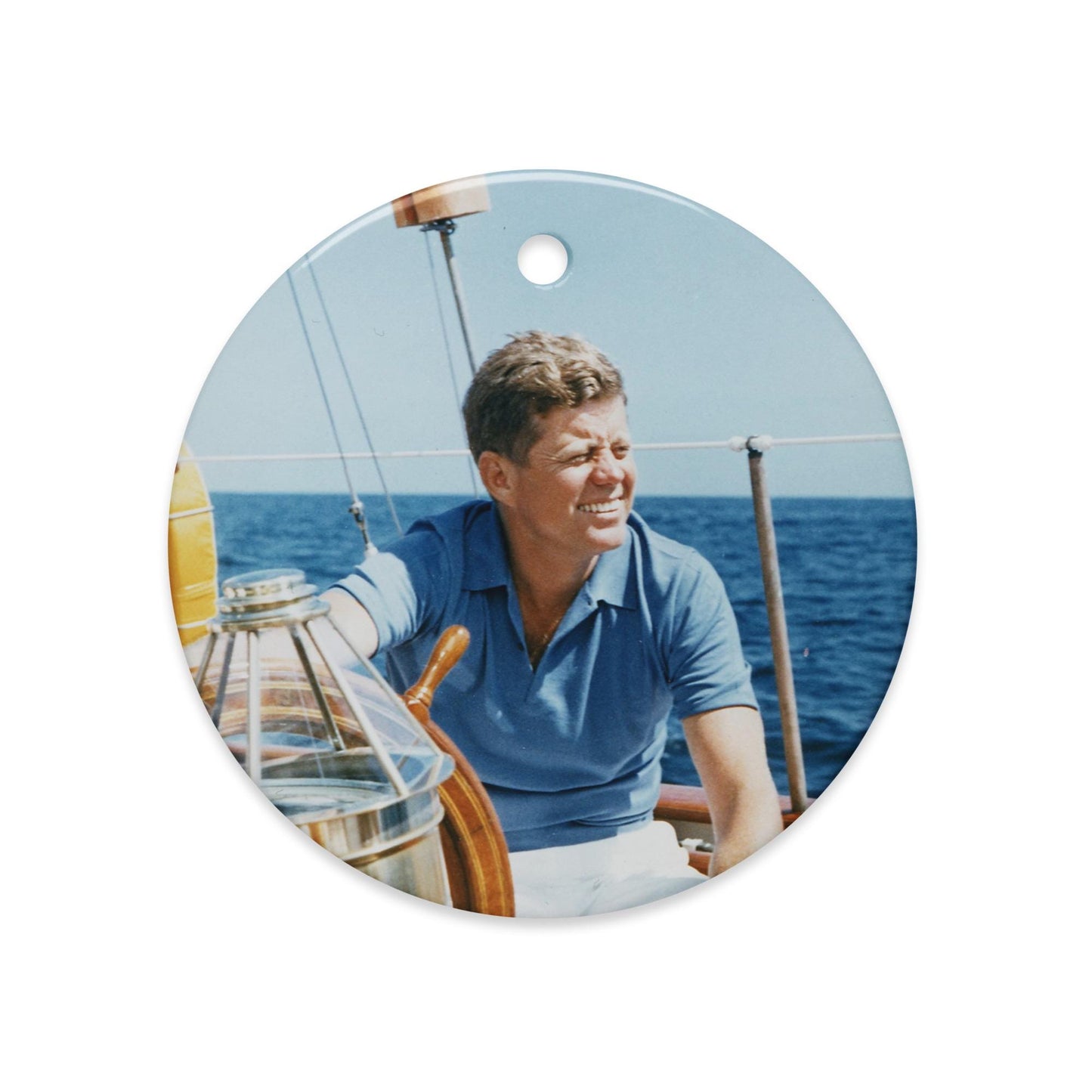 John F. Kennedy Sailing ceramic ornament