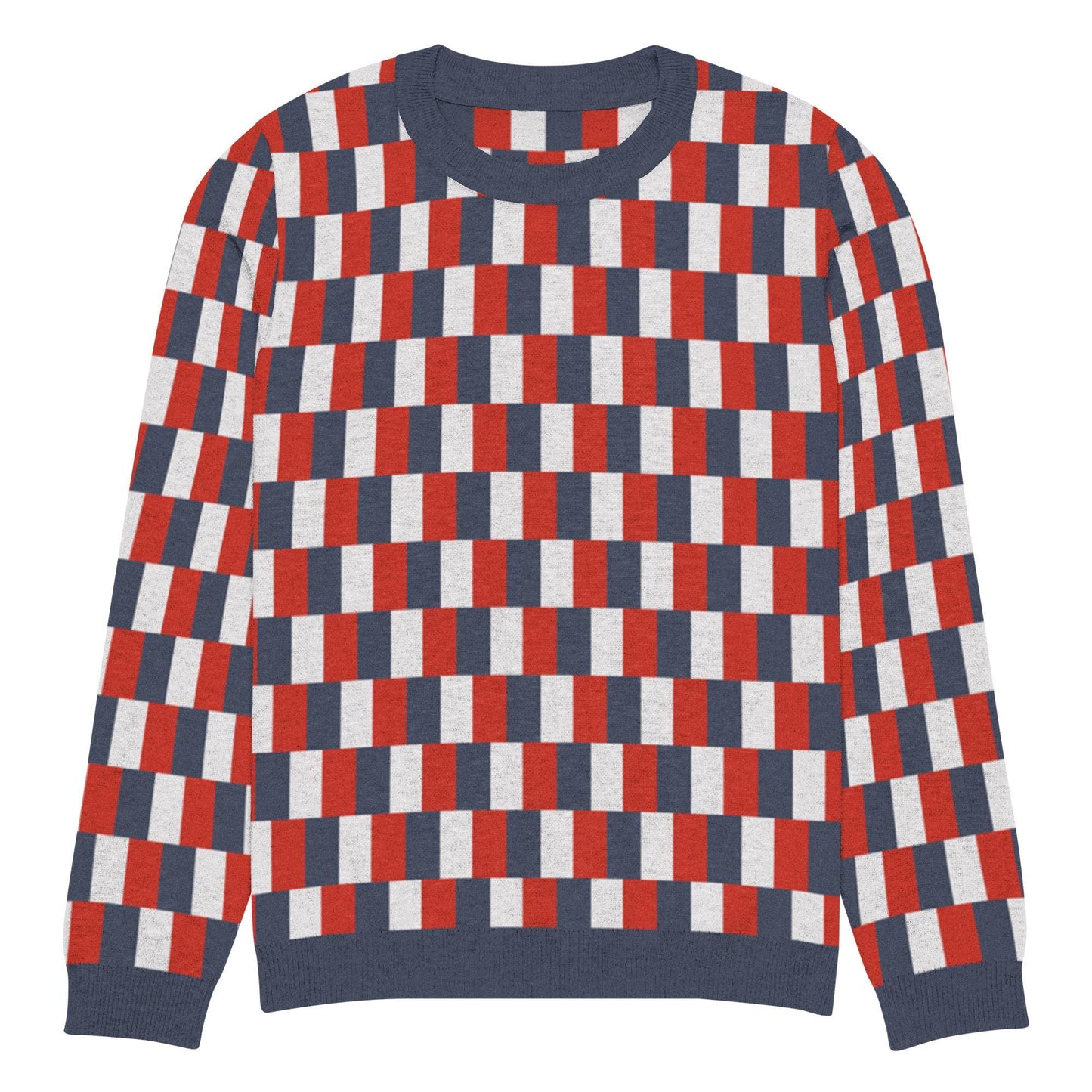 French Flag Knitted Crew Neck Sweater